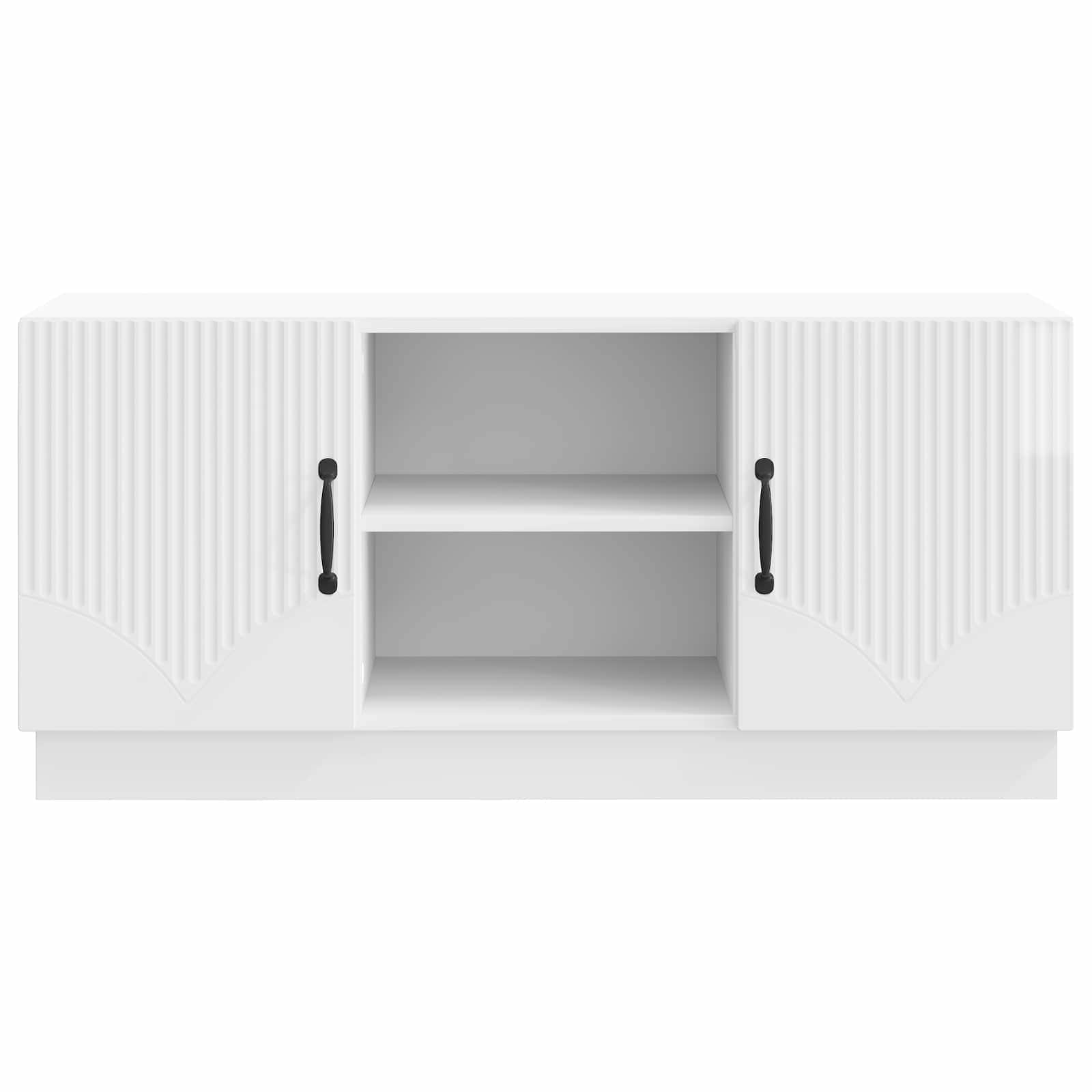 Meuble TV Blanc brillant 102 x 34,5 x 47 cm Bois d'ingénierie - XIOS