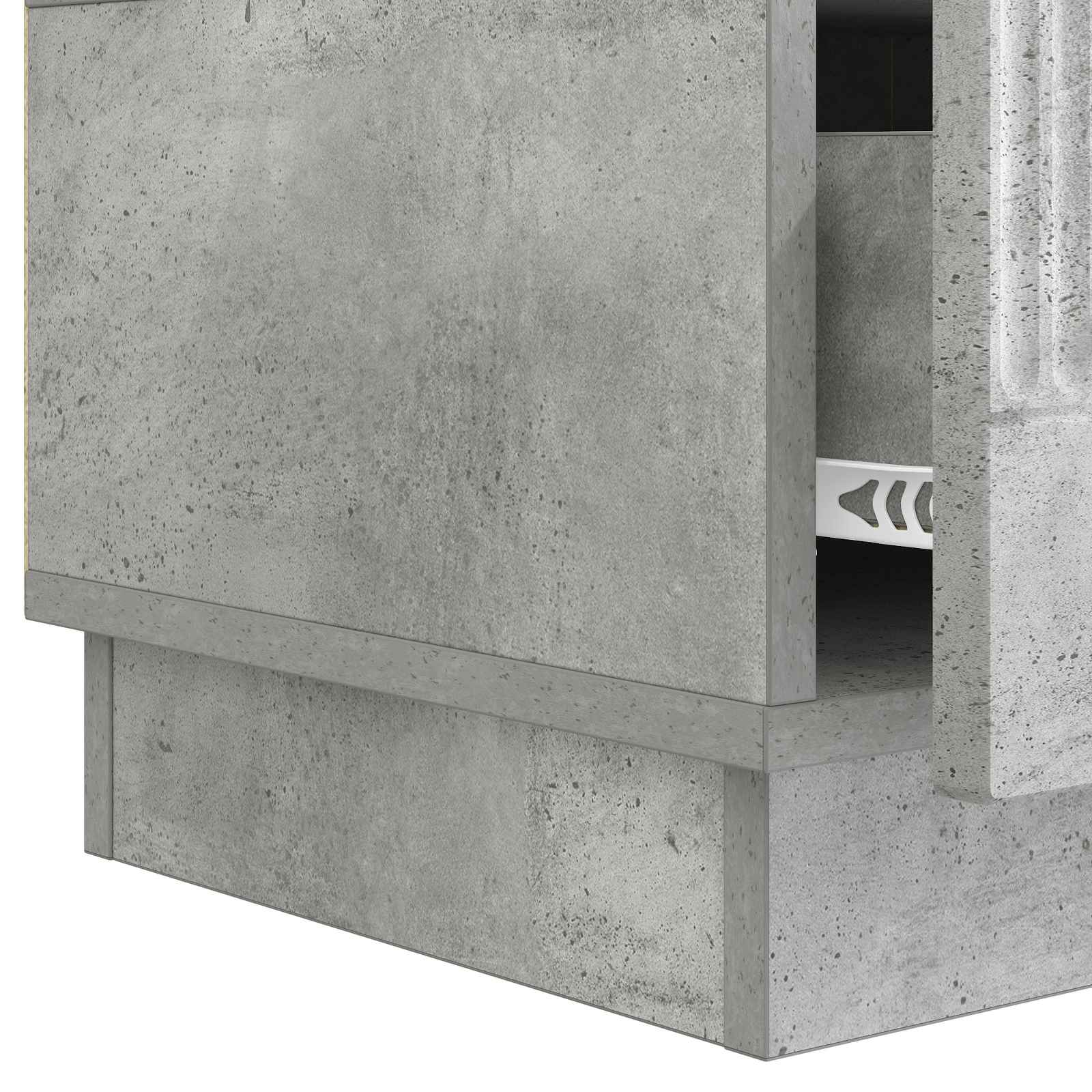 Meuble TV Gris béton 147 x 34,5 x 27 cm Bois d'ingénierie - XIOS