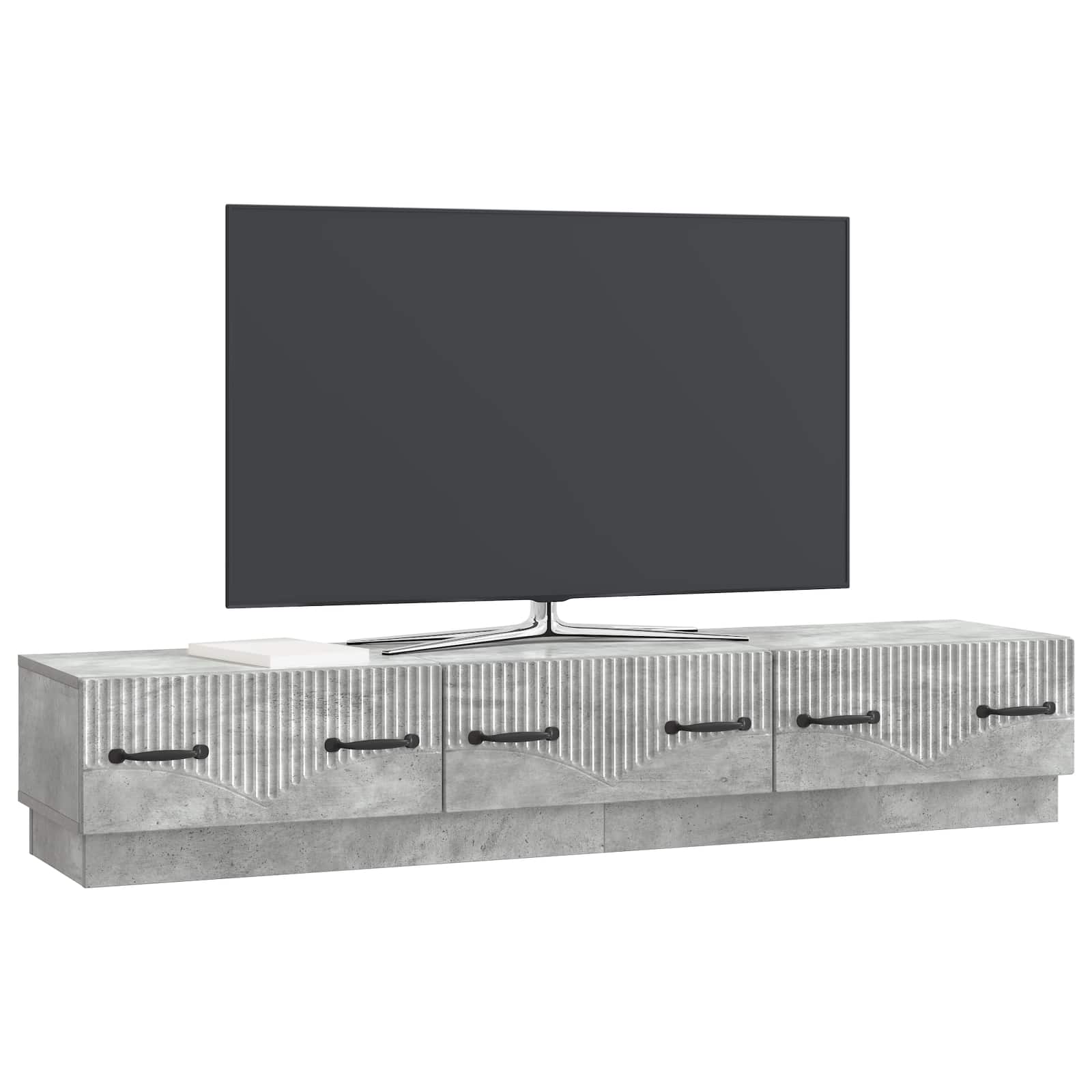Meuble TV Gris béton 147 x 34,5 x 27 cm Bois d'ingénierie - XIOS