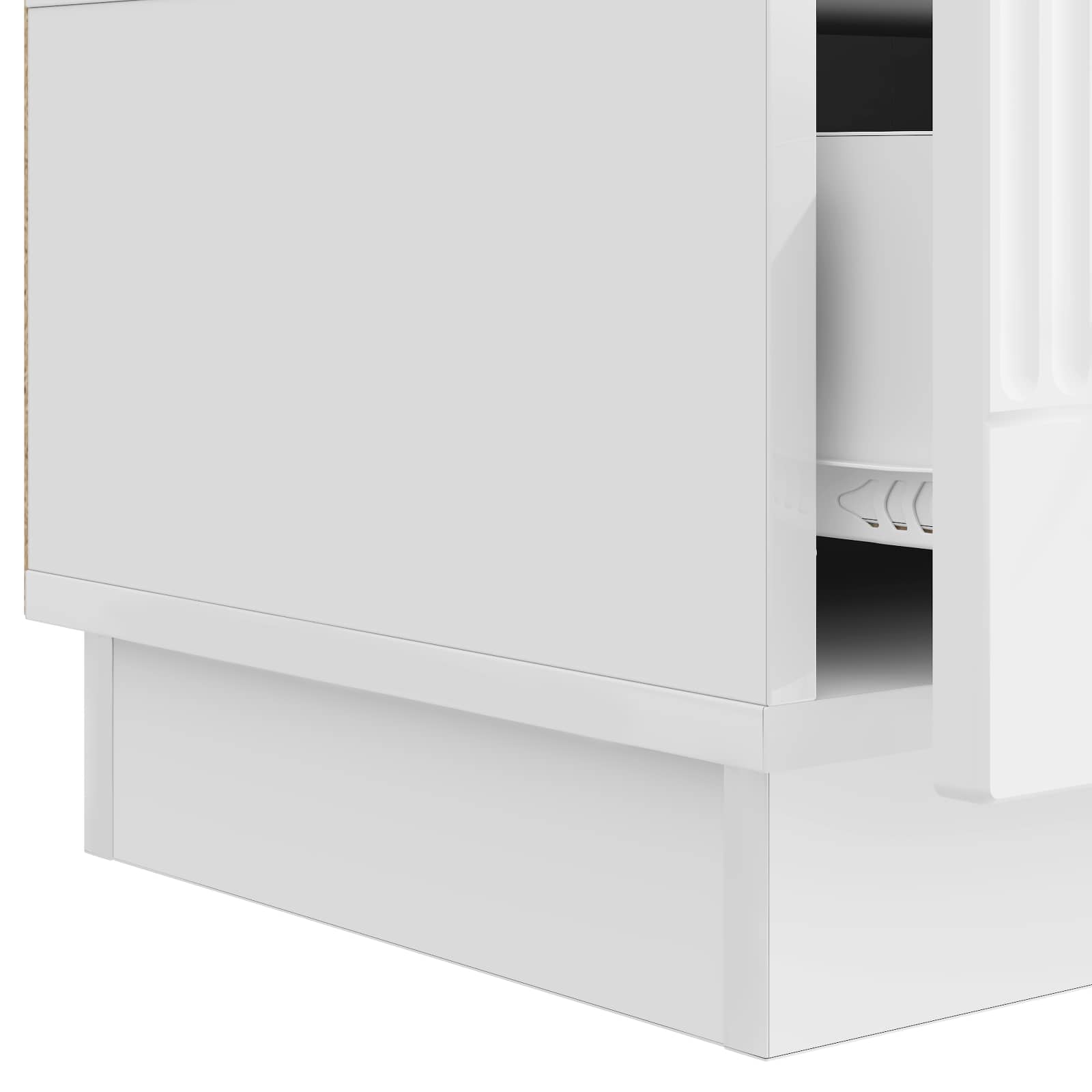 Meuble TV Blanc brillant 147 x 34,5 x 27 cm Bois d'ingénierie - XIOS