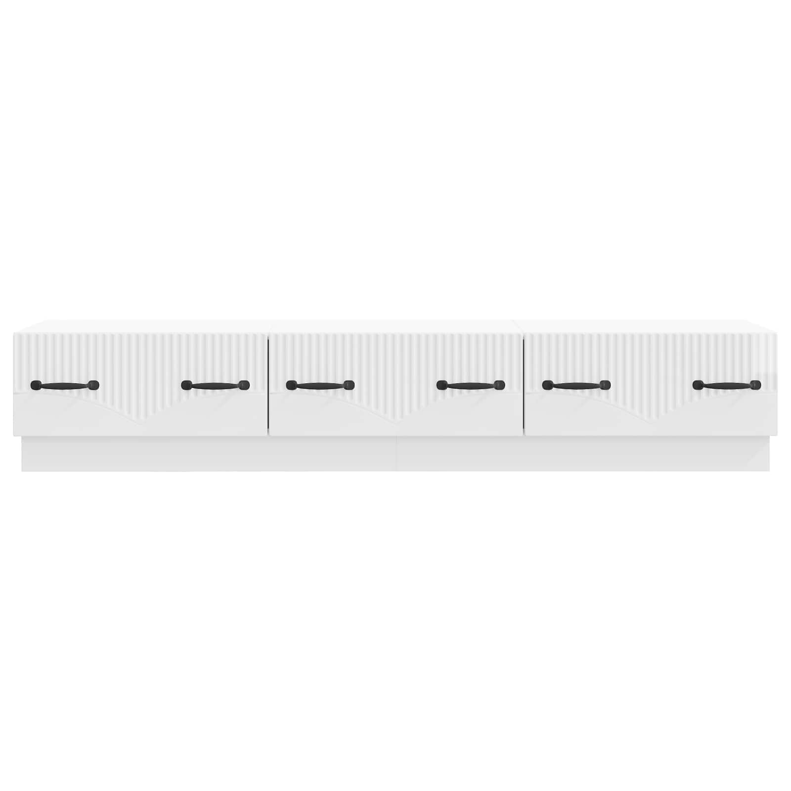 Meuble TV Blanc brillant 147 x 34,5 x 27 cm Bois d'ingénierie - XIOS