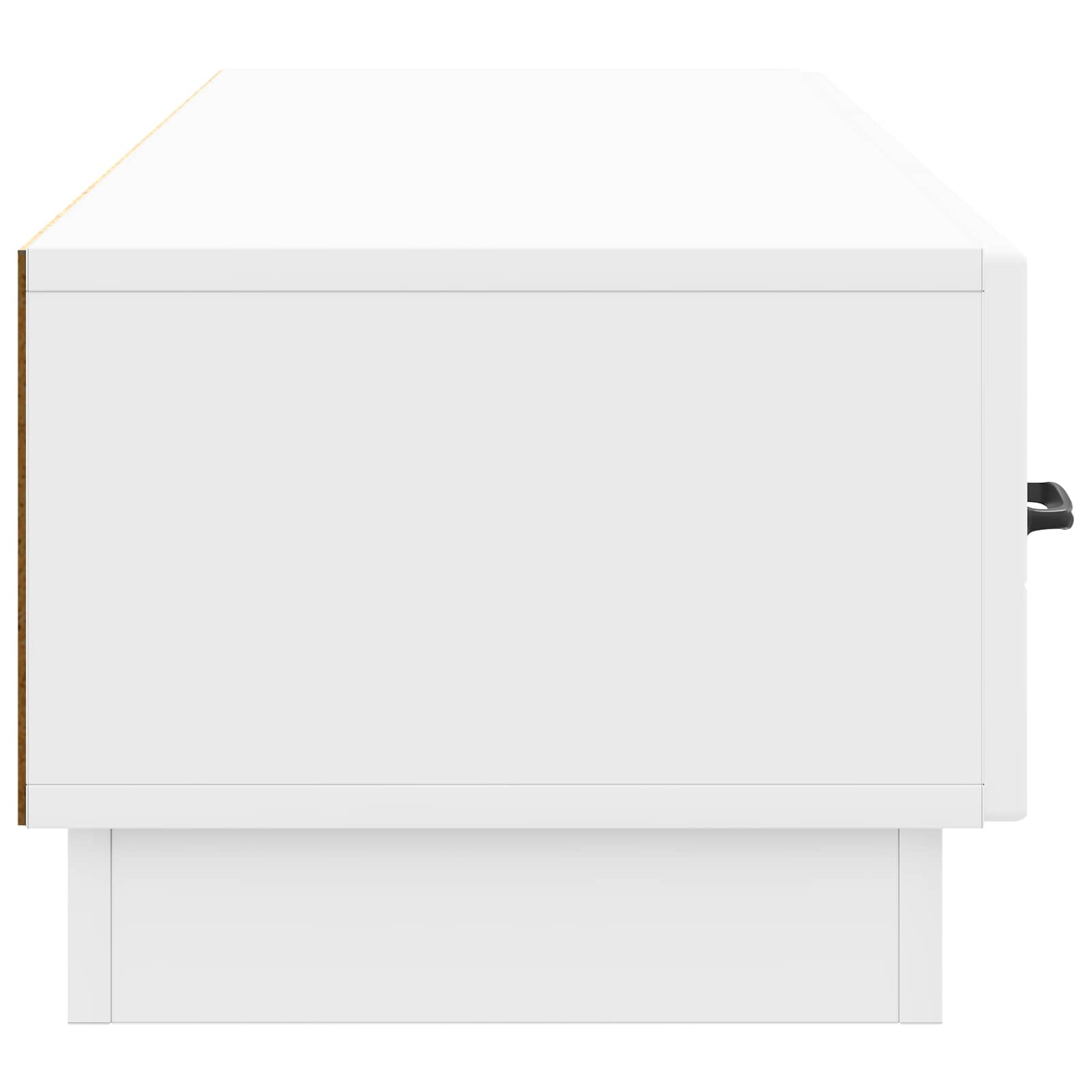 Meuble TV Blanc brillant 147 x 34,5 x 27 cm Bois d'ingénierie - XIOS