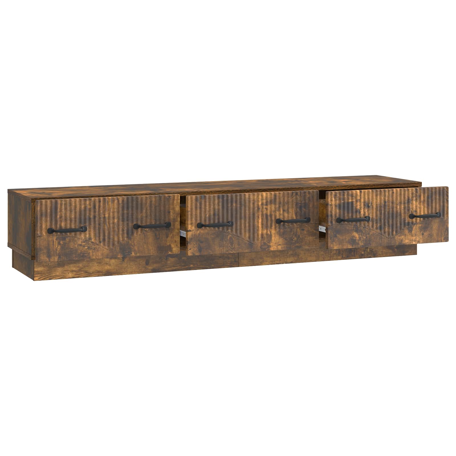 Meuble TV Chêne fumé 147 x 34,5 x 27 cm Bois d'ingénierie - XIOS
