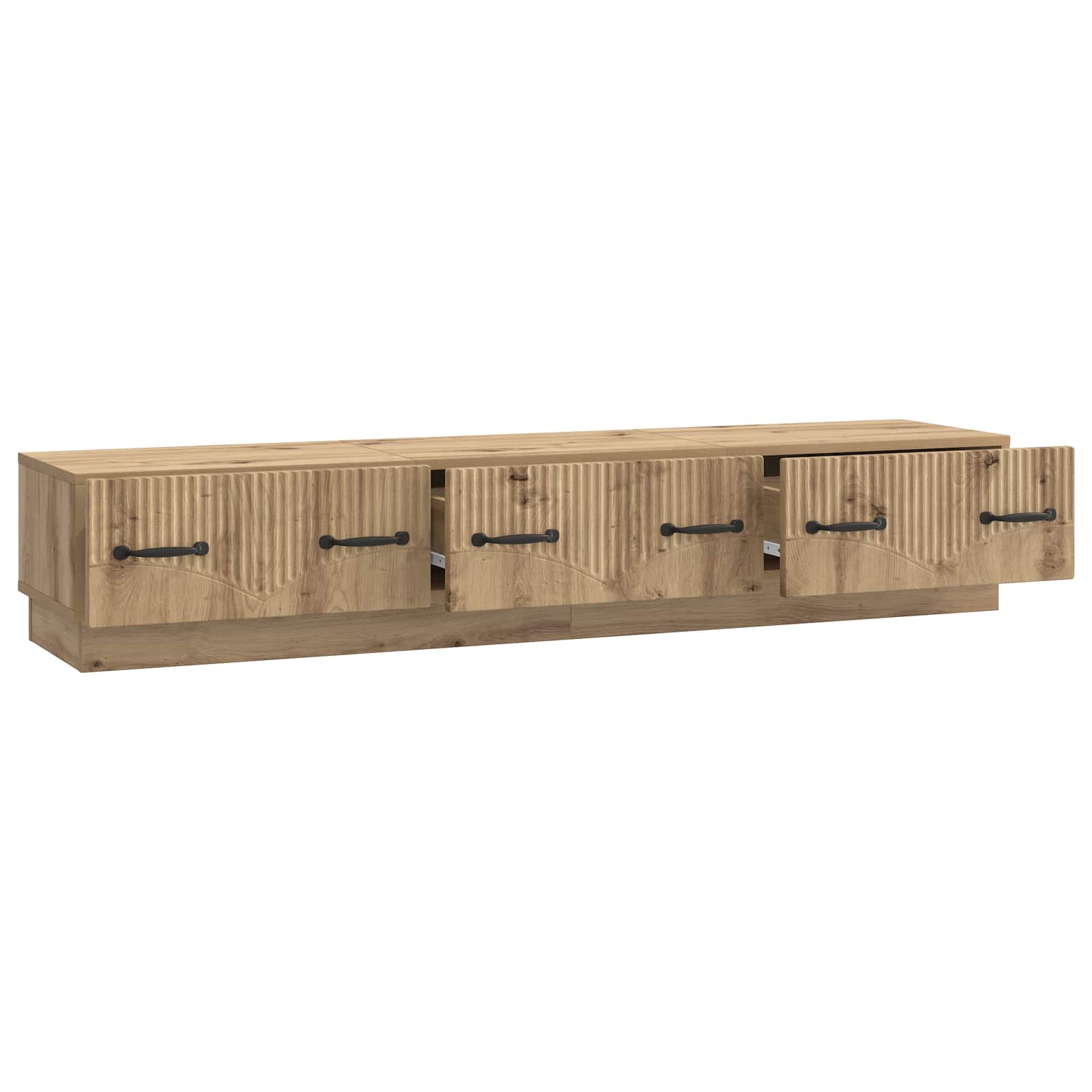 Meuble TV Chêne artisanal 147 x 34,5 x 27 cm Bois d'ingénierie - XIOS