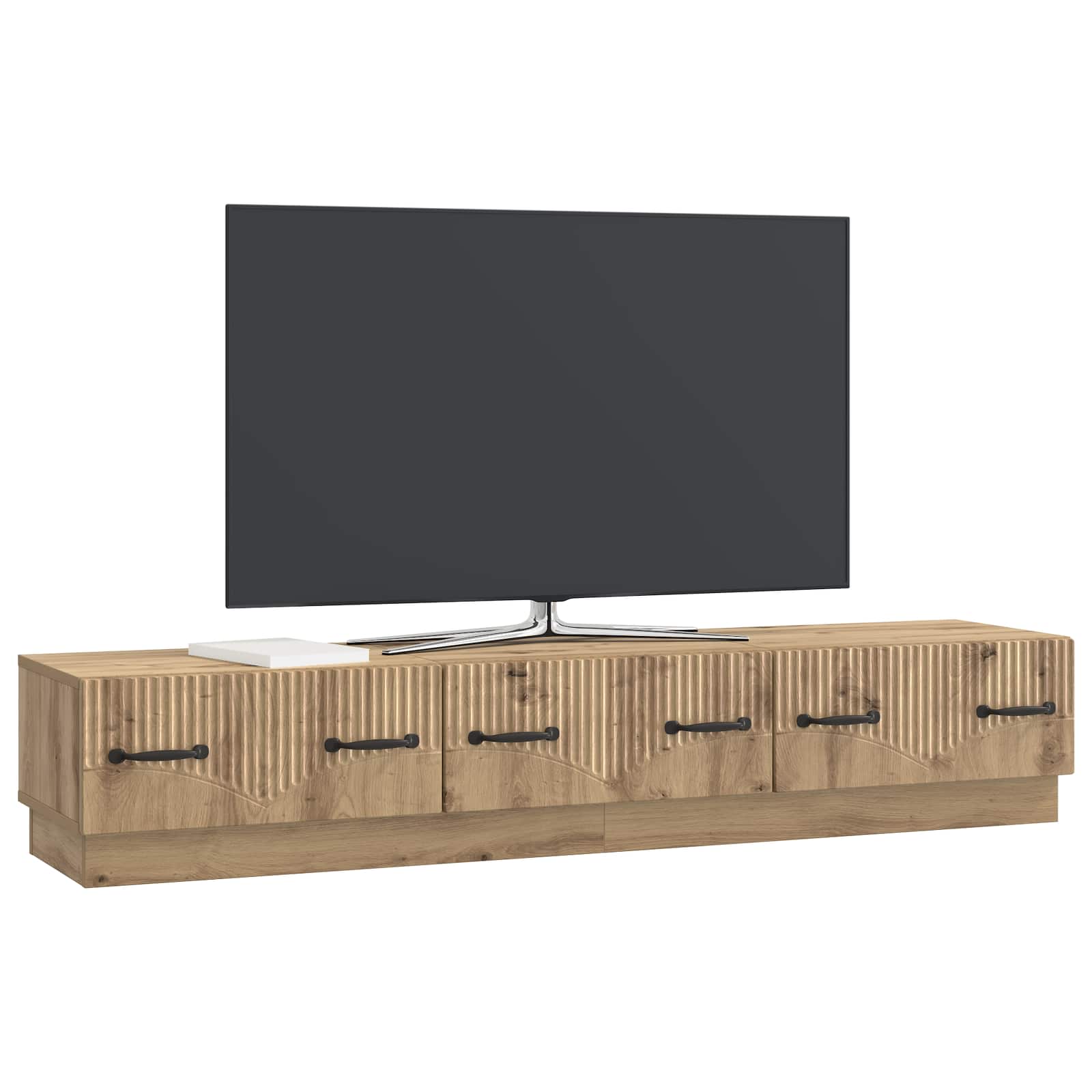 Meuble TV Chêne artisanal 147 x 34,5 x 27 cm Bois d'ingénierie - XIOS