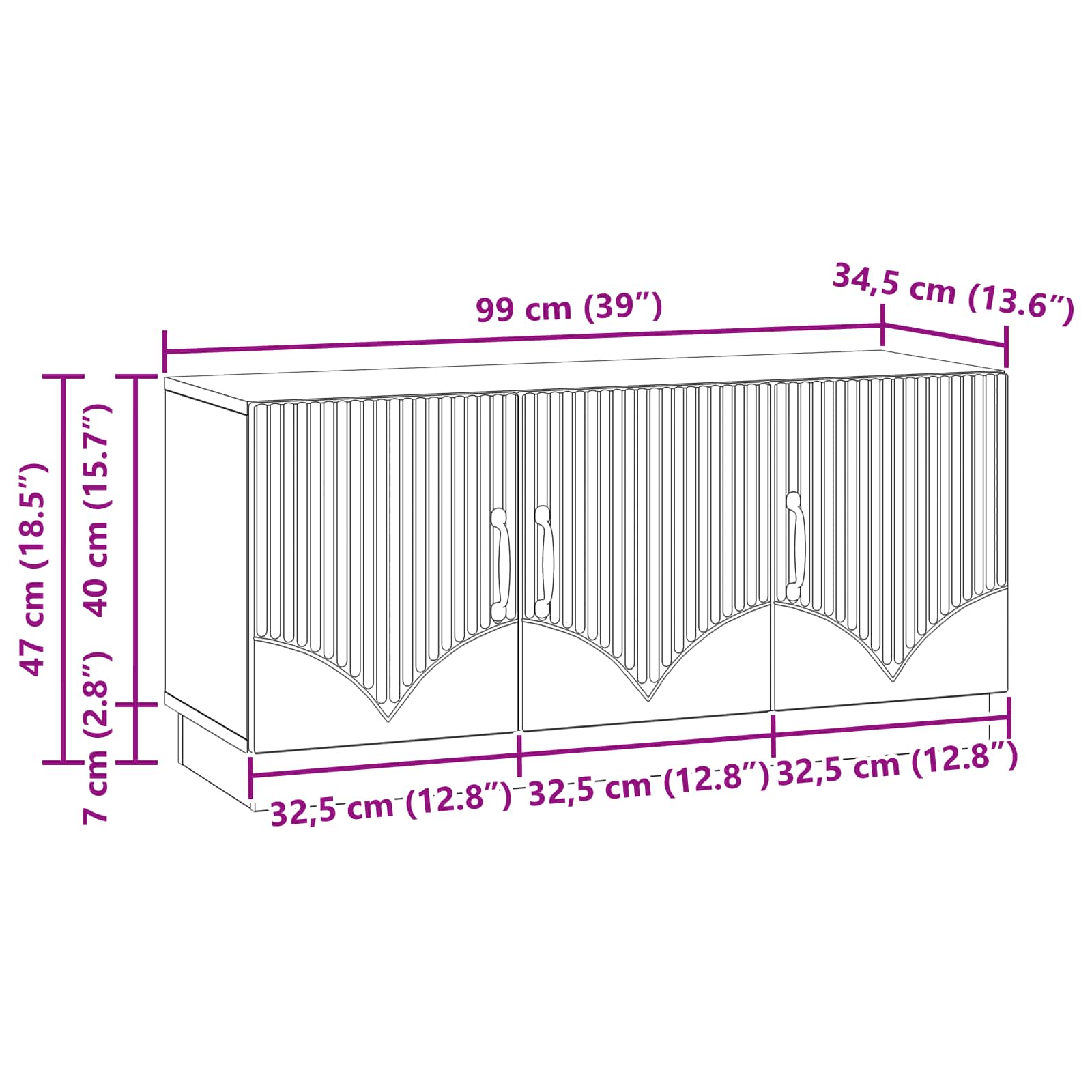 Meuble TV Blanc 99 x 34,5 x 47 cm Bois d'ingénierie - XIOS
