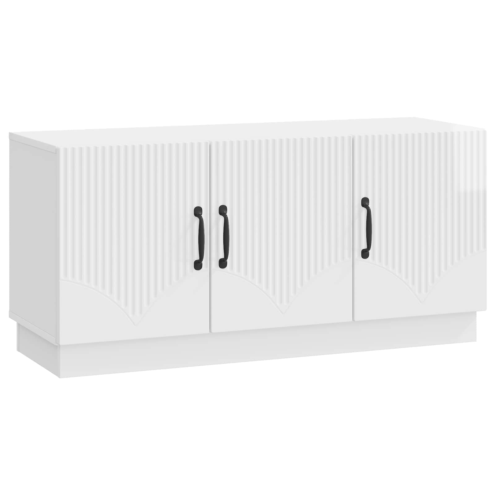 Meuble TV Blanc brillant 99 x 34,5 x 47 cm Bois d'ingénierie - XIOS