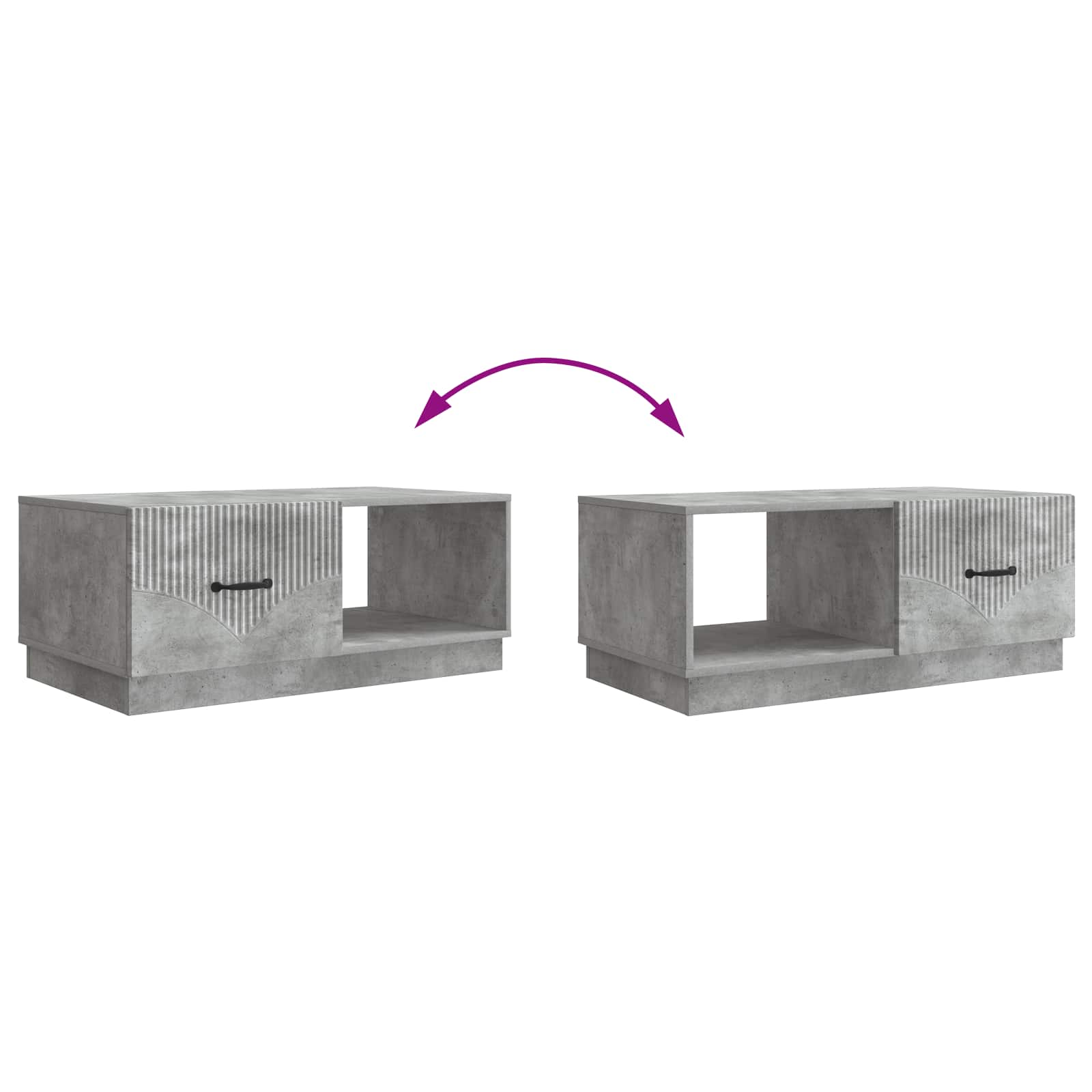 Table basse Gris béton 90 x 50 x 37 cm Bois d'ingénierie - XIOS