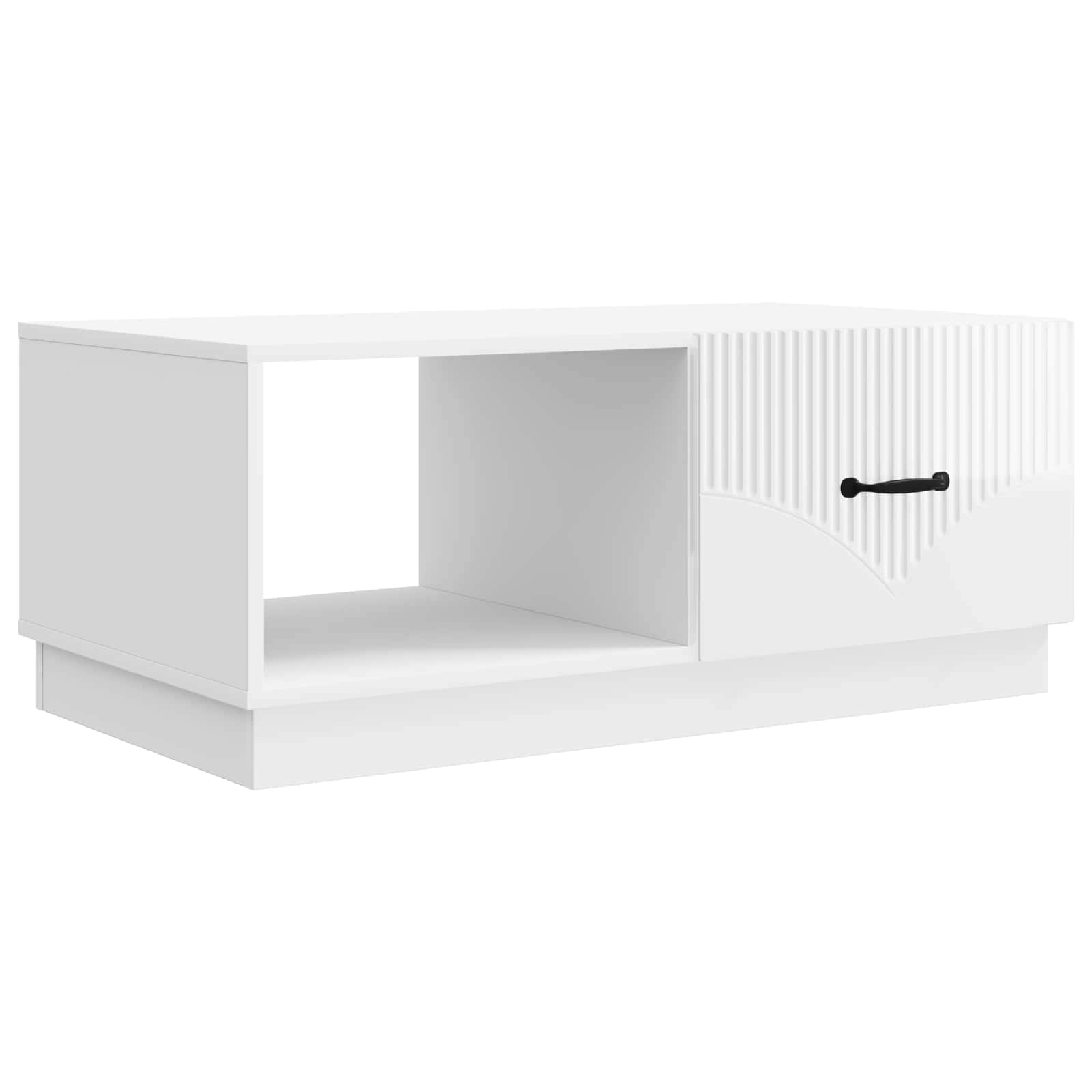 Table basse Blanc brillant 90 x 50 x 37 cm Bois d'ingénierie - XIOS
