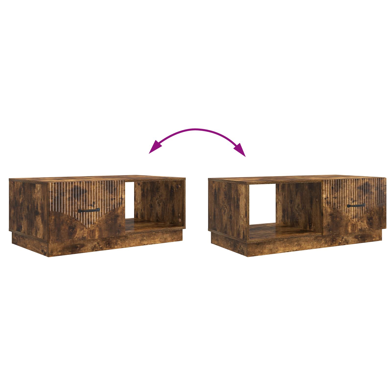 Table basse Chêne fumé 90 x 50 x 37 cm Bois d'ingénierie - XIOS