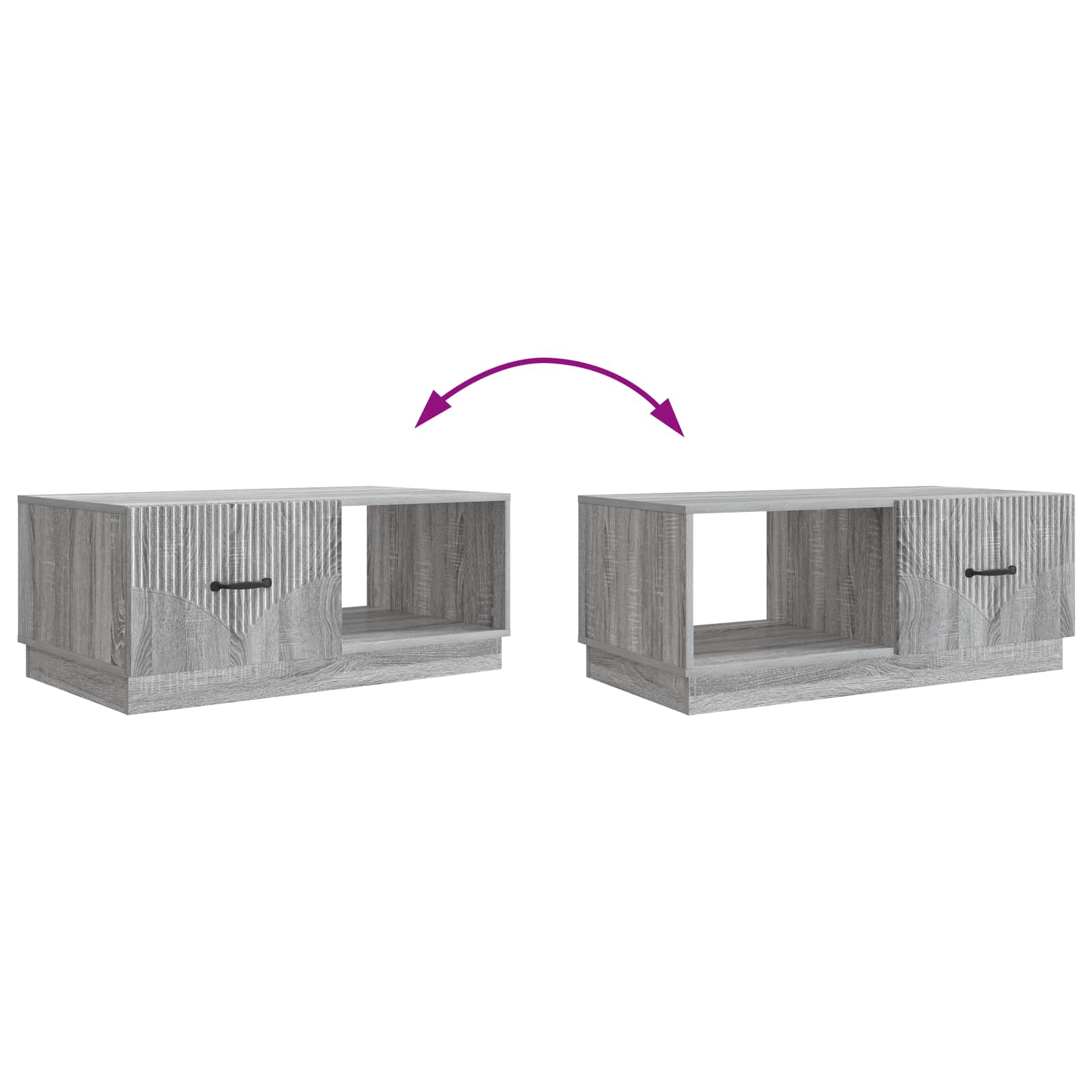 Table basse Sonoma gris 90 x 50 x 37 cm Bois d'ingénierie - XIOS