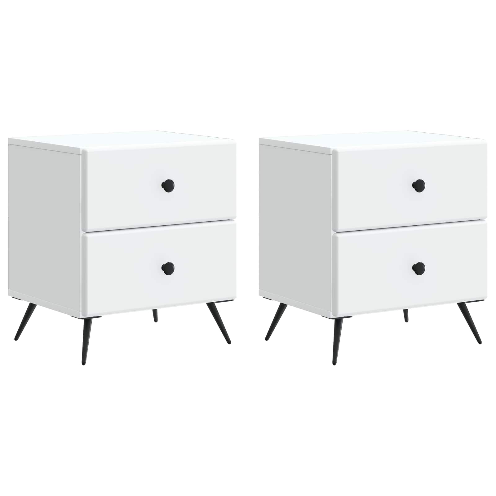 Cabinet de chevet avec tiroir 2 pcs Blanc 43 x 34,5 x 47,5 cm - XIOS