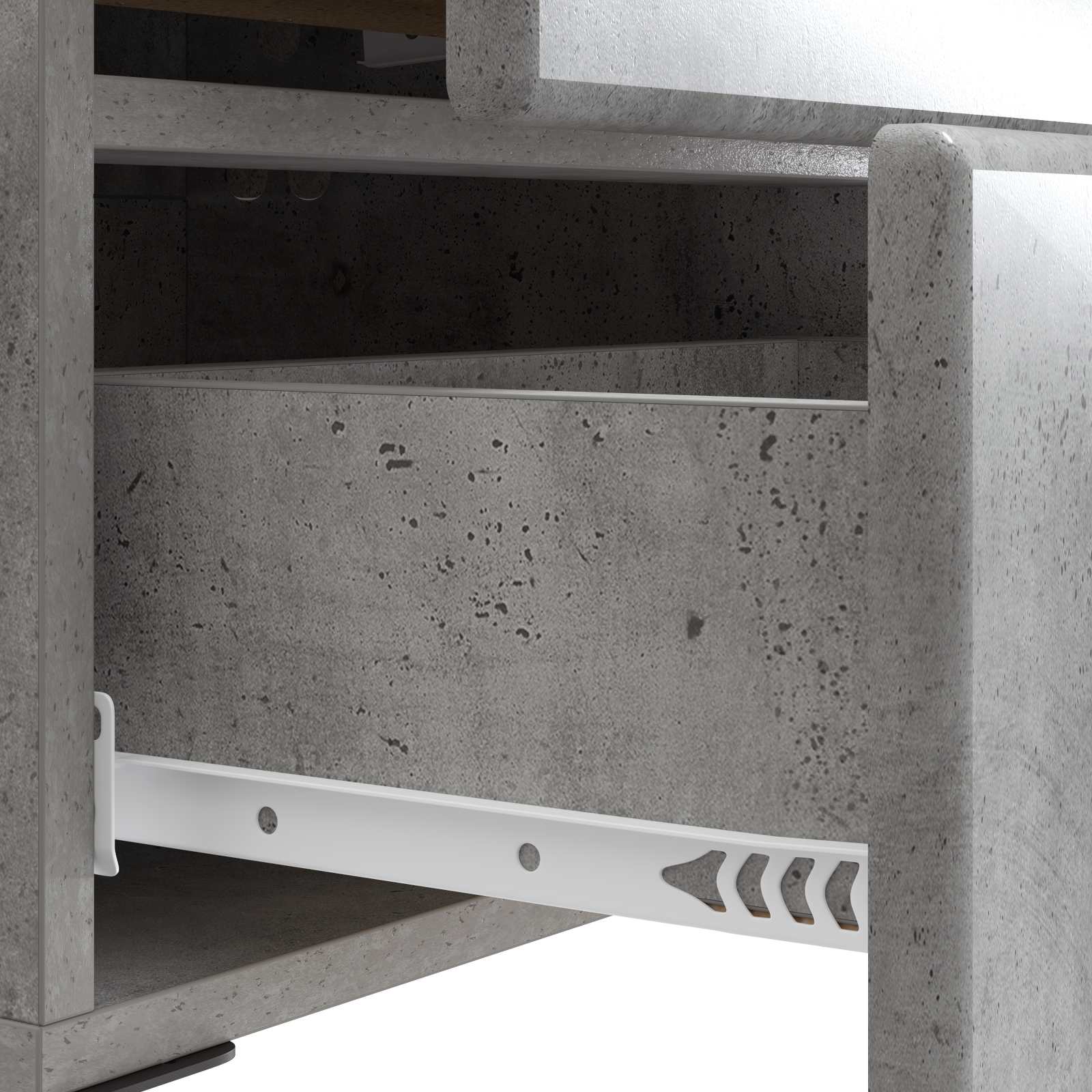 Cabinet de chevet avec tiroir Gris béton 43 x 34,5 x 47,5 cm - XIOS