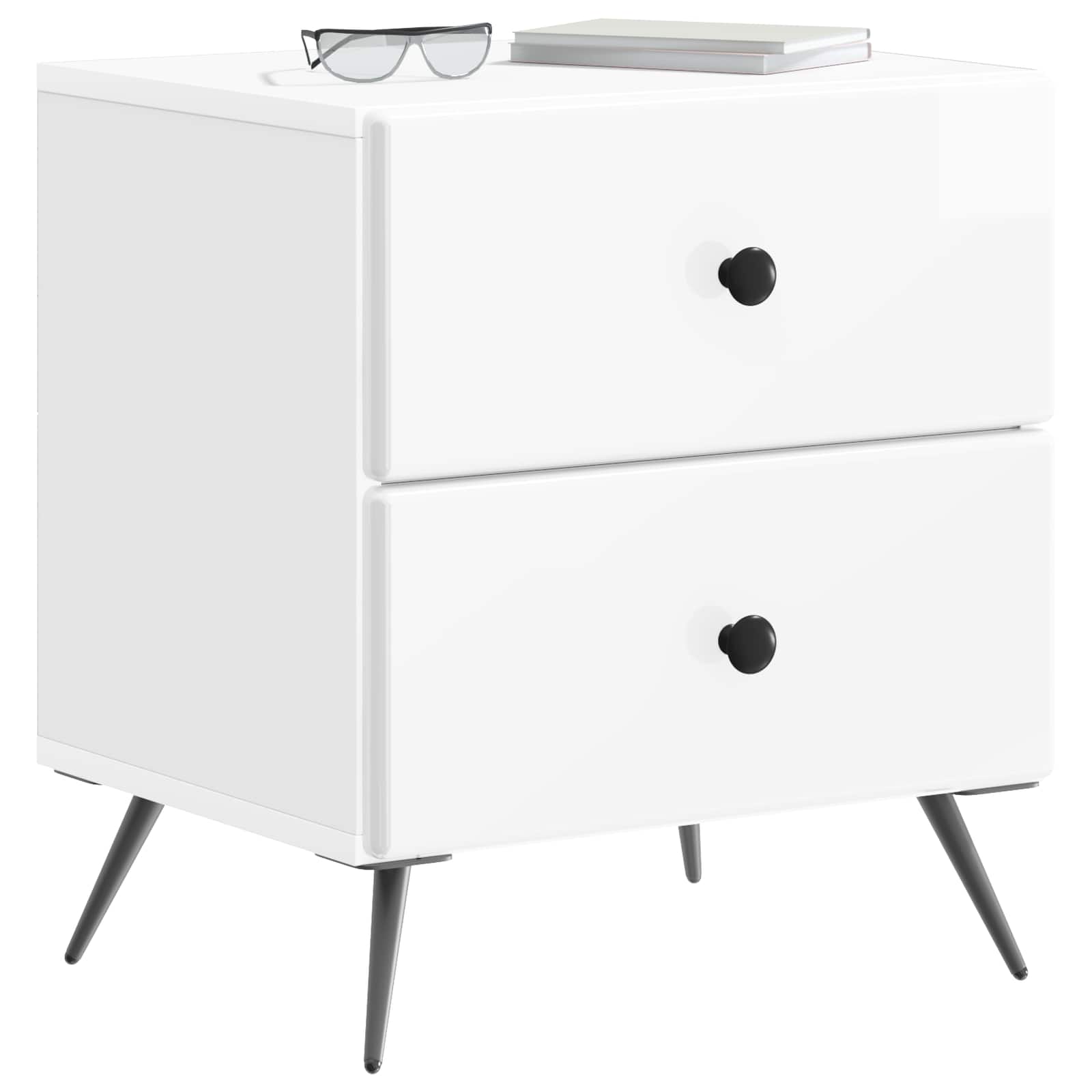 Cabinet de chevet Blanc brillant 43 x 34,5 x 47,5 cm - XIOS