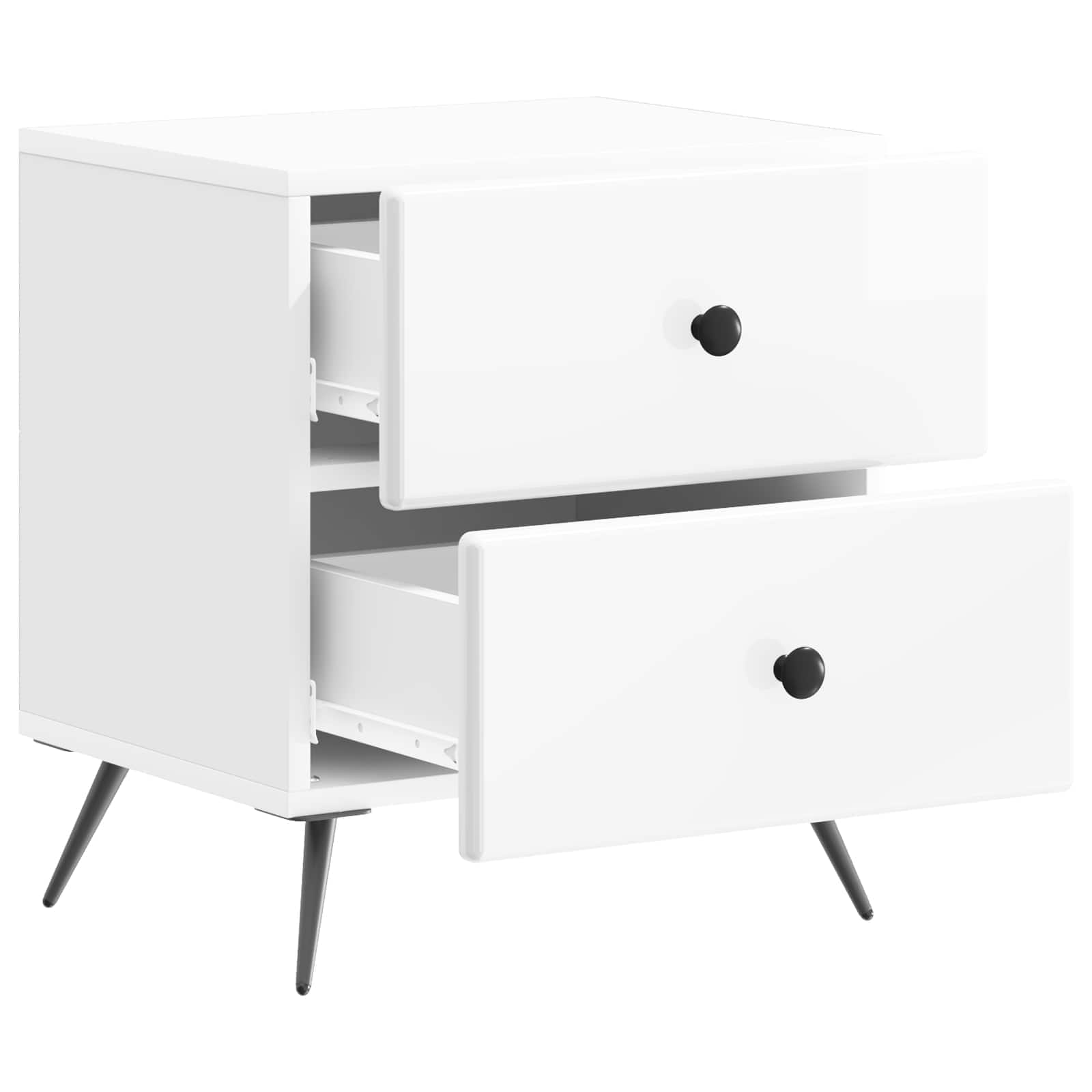 Cabinet de chevet 2 pcs Blanc brillant 43 x 34,5 x 47,5 cm - XIOS