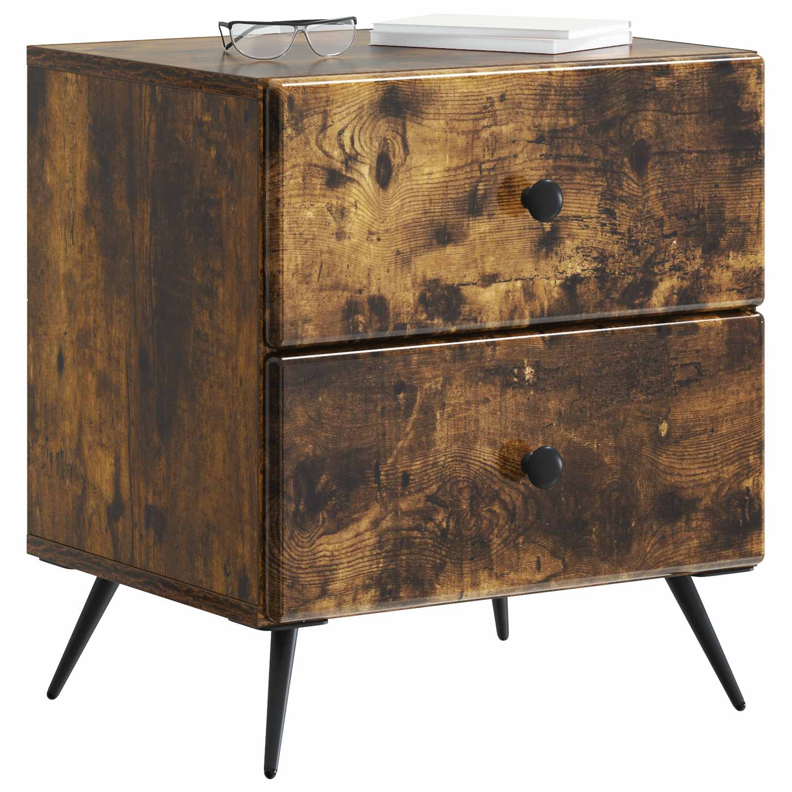 Cabinet de chevet avec tiroir Chêne fumé 43 x 34,5 x 47,5 cm - XIOS