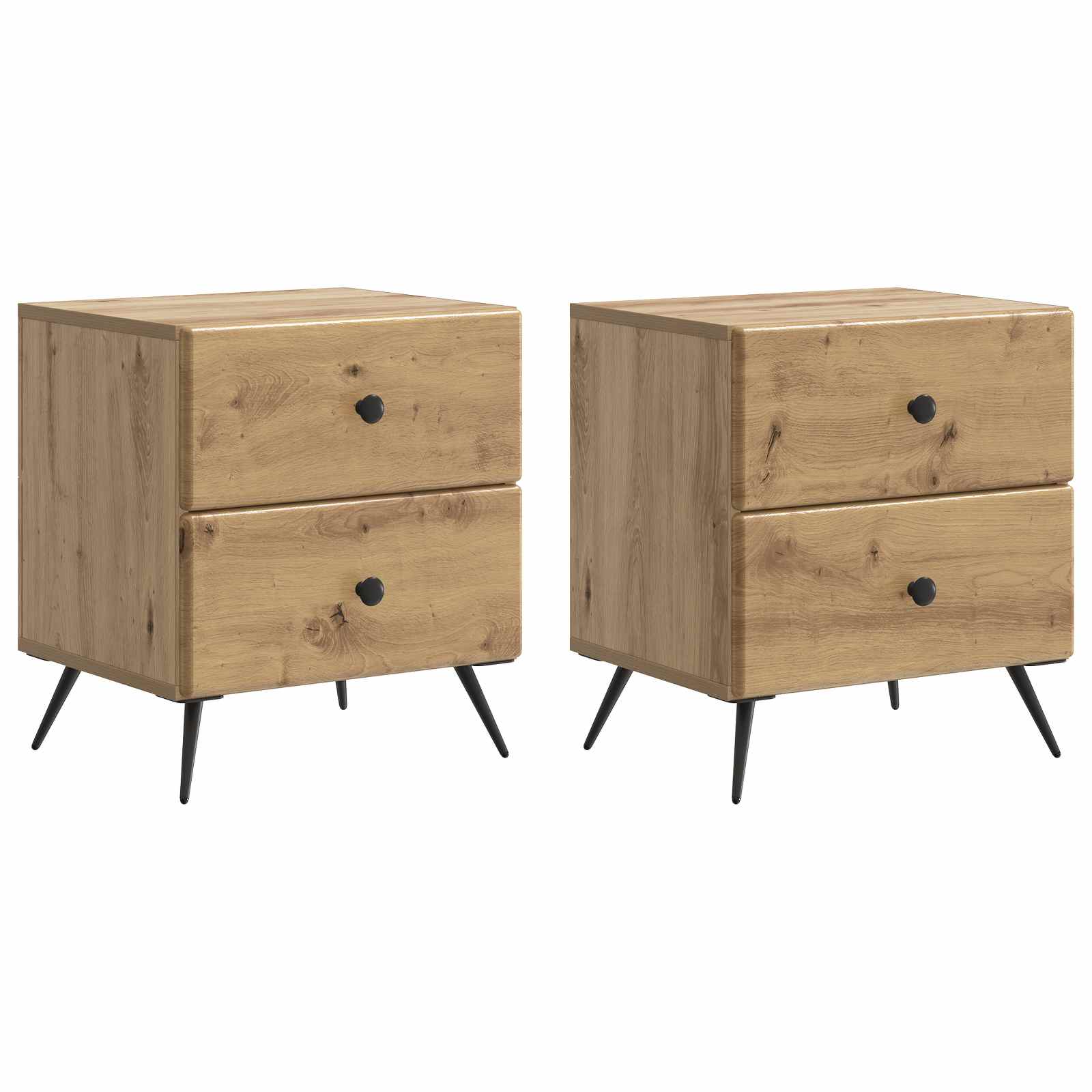 Cabinet de chevet 2 pcs Chêne artisanal 43 x 34,5 x 47,5 cm - XIOS