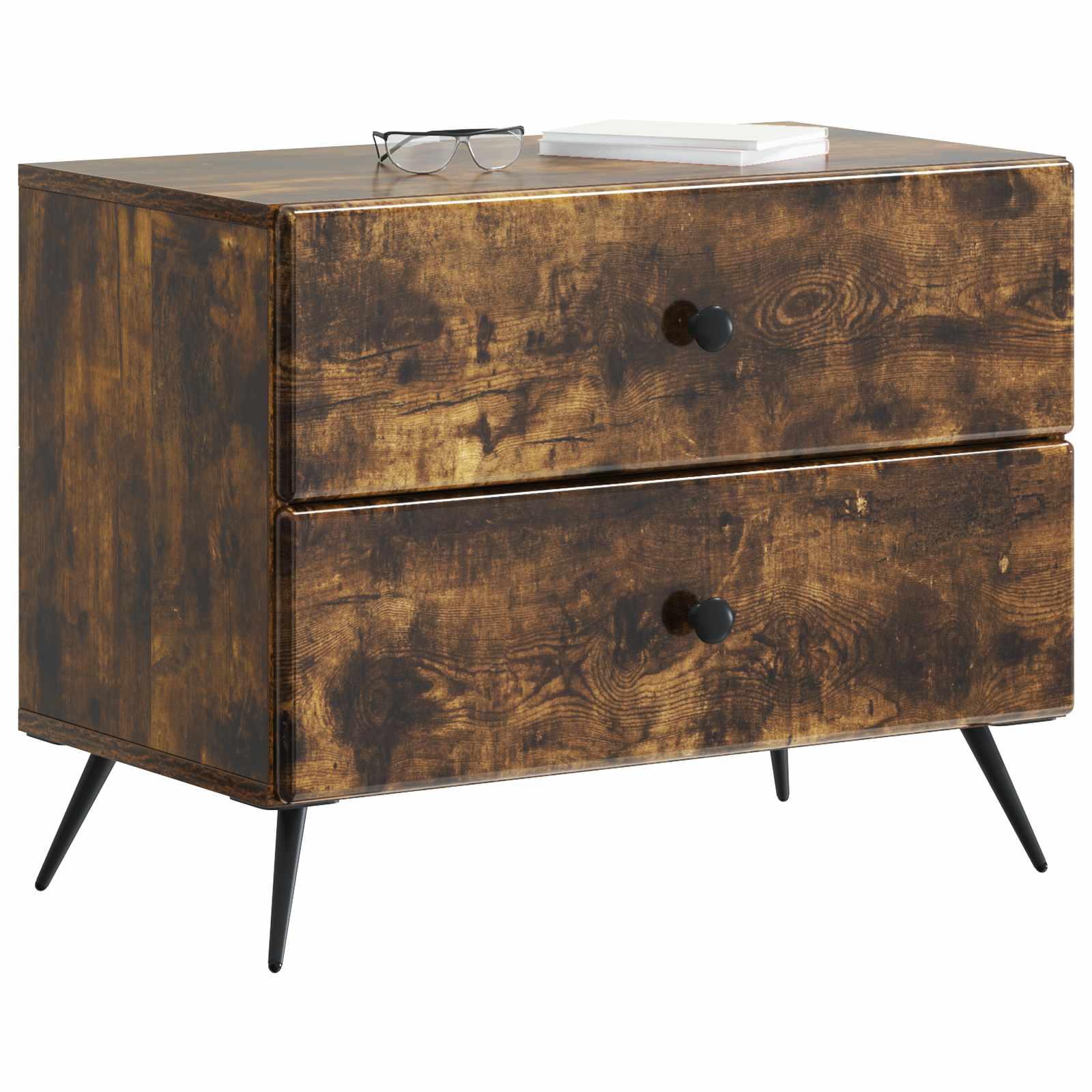 Cabinet de chevet avec tiroir Chêne fumé 62 x 34,5 x 47,5 cm - XIOS