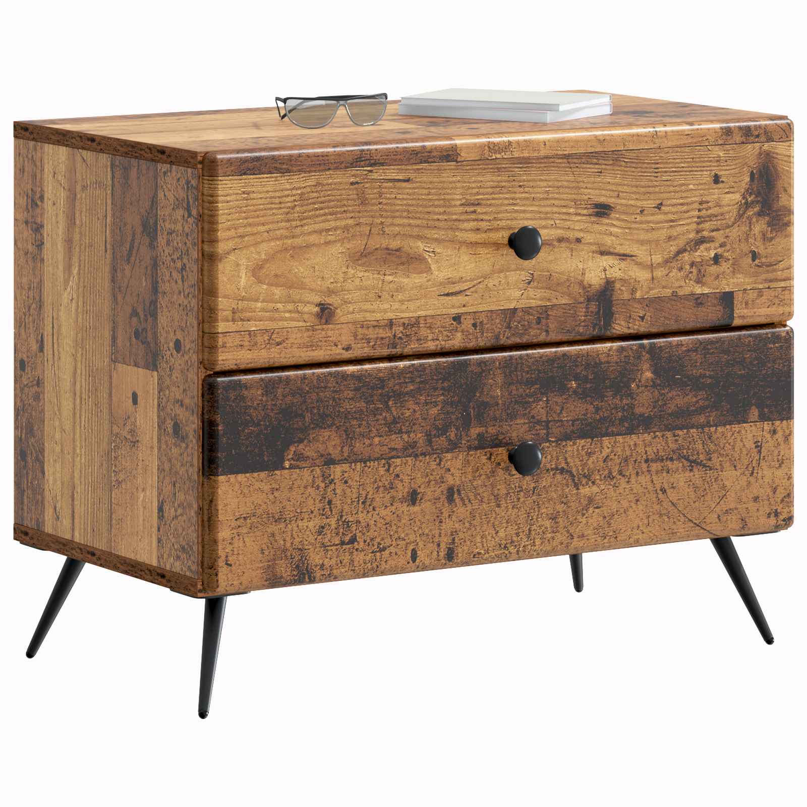 Cabinet de chevet avec tiroir Bois ancien 62 x 34,5 x 47,5 cm - XIOS