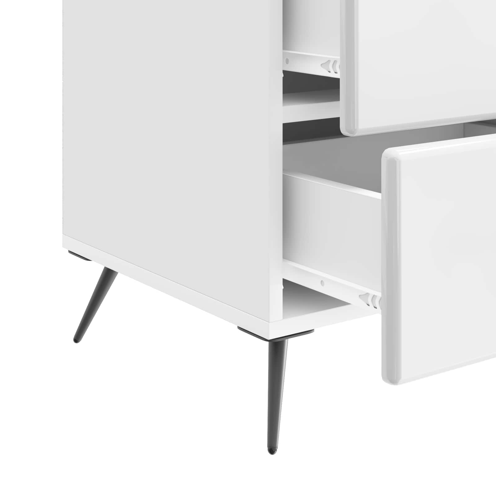 Cabinet de chevet avec tiroir Blanc brillant 43 x 41 x 66,5 cm - XIOS