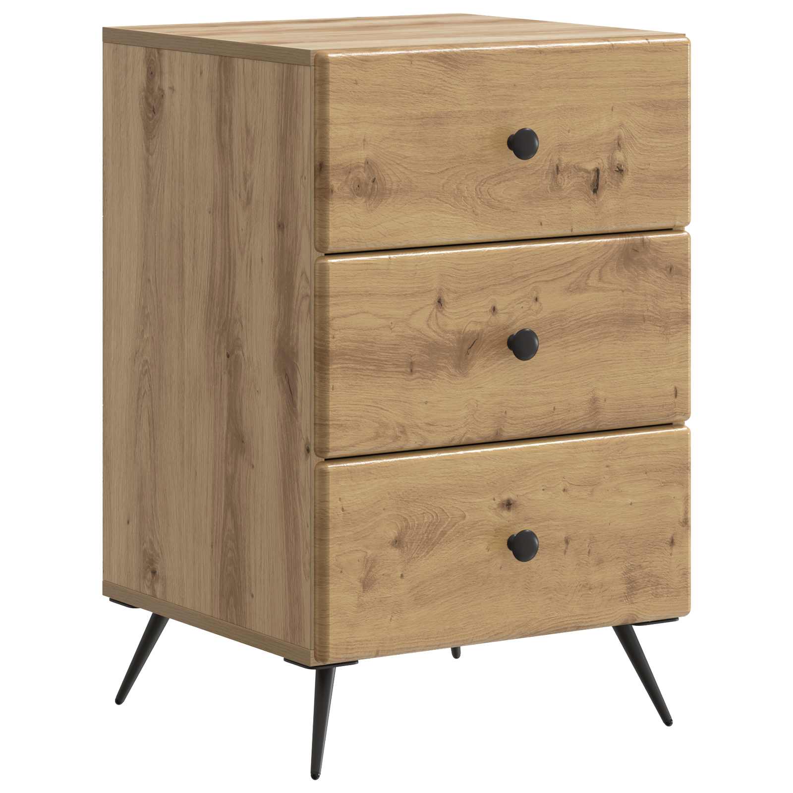 Cabinet de chevet avec tiroir Chêne artisanal 43 x 41 x 66,5 cm - XIOS