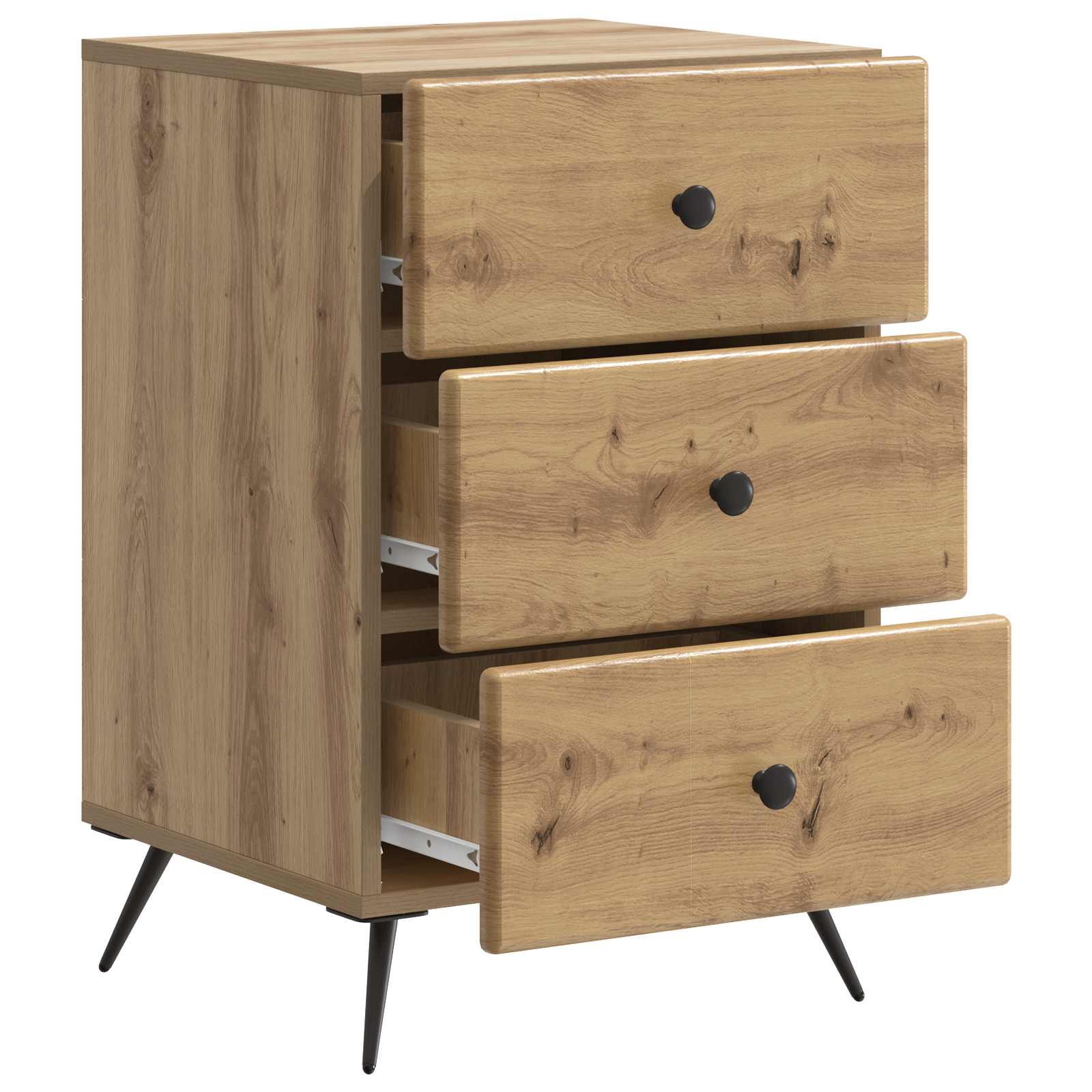 Cabinet de chevet avec tiroir Chêne artisanal 43 x 41 x 66,5 cm - XIOS