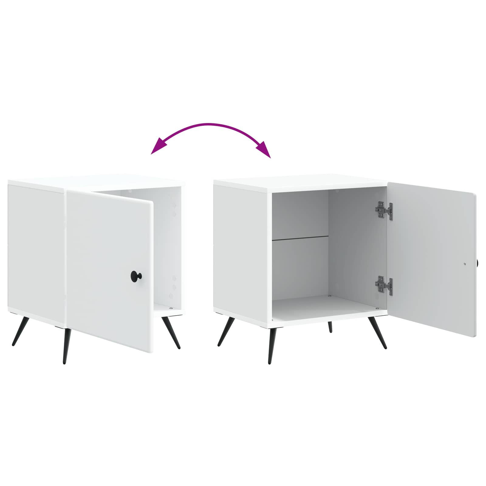Cabinet de chevet 2 pcs Blanc 43 x 34,5 x 50 cm - XIOS