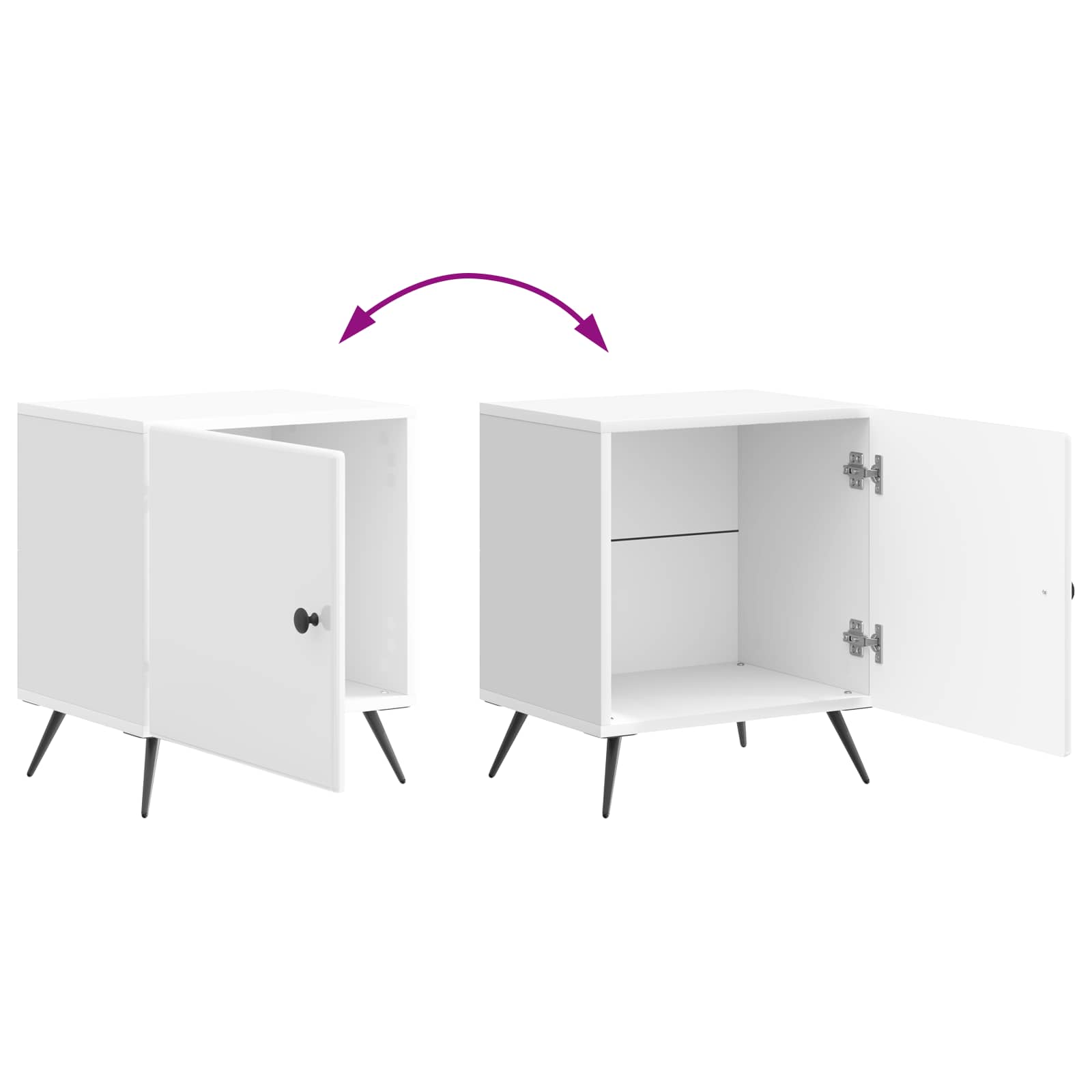 Cabinet de chevet Blanc brillant 43 x 34,5 x 50 cm - XIOS