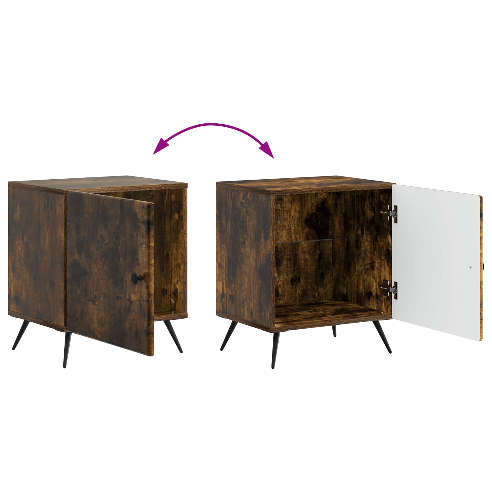 Cabinet de chevet 2 pcs Chêne fumé 43 x 34,5 x 50 cm - XIOS