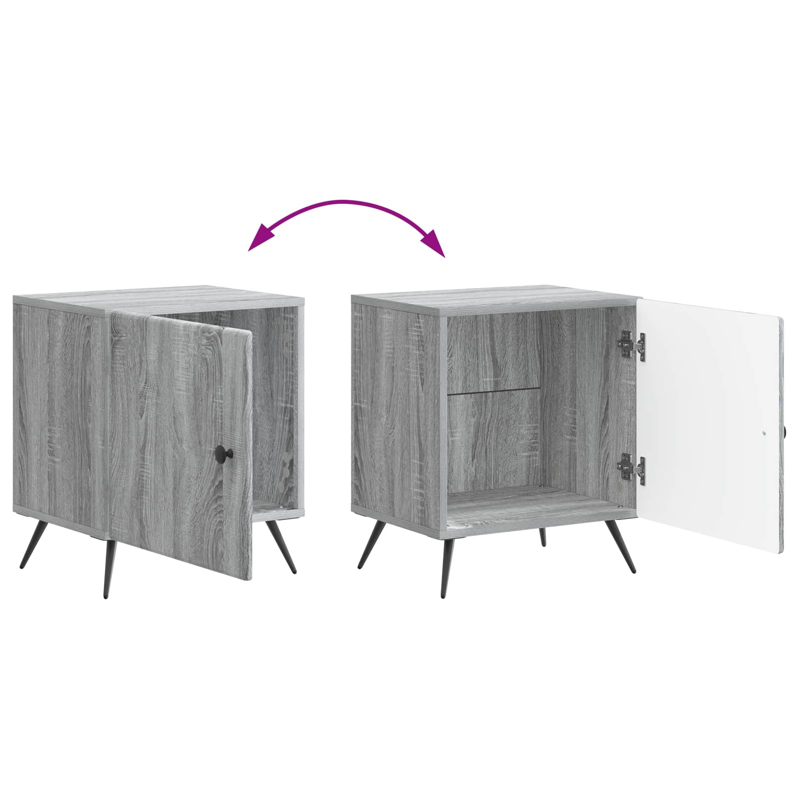 Cabinet de chevet Sonoma gris 43 x 34,5 x 50 cm - XIOS