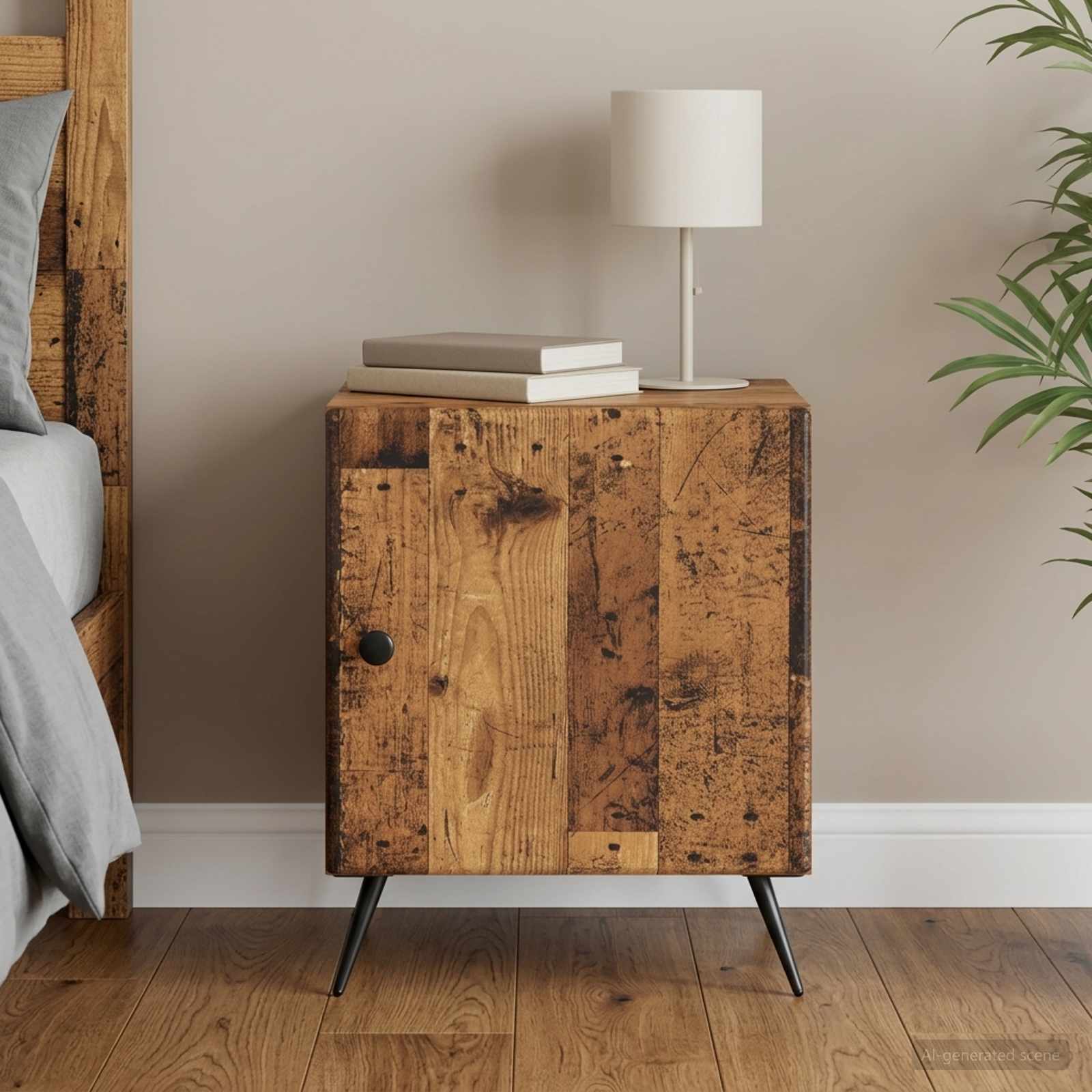 Cabinet de chevet Bois ancien 43 x 34,5 x 50 cm - XIOS