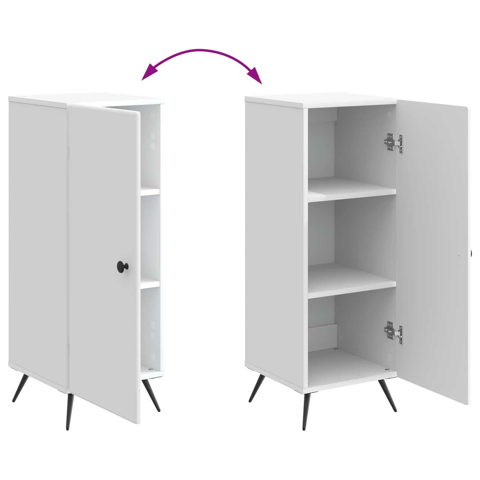 Buffet Blanc 33 x 34,5 x 90 cm Bois d'ingénierie - XIOS