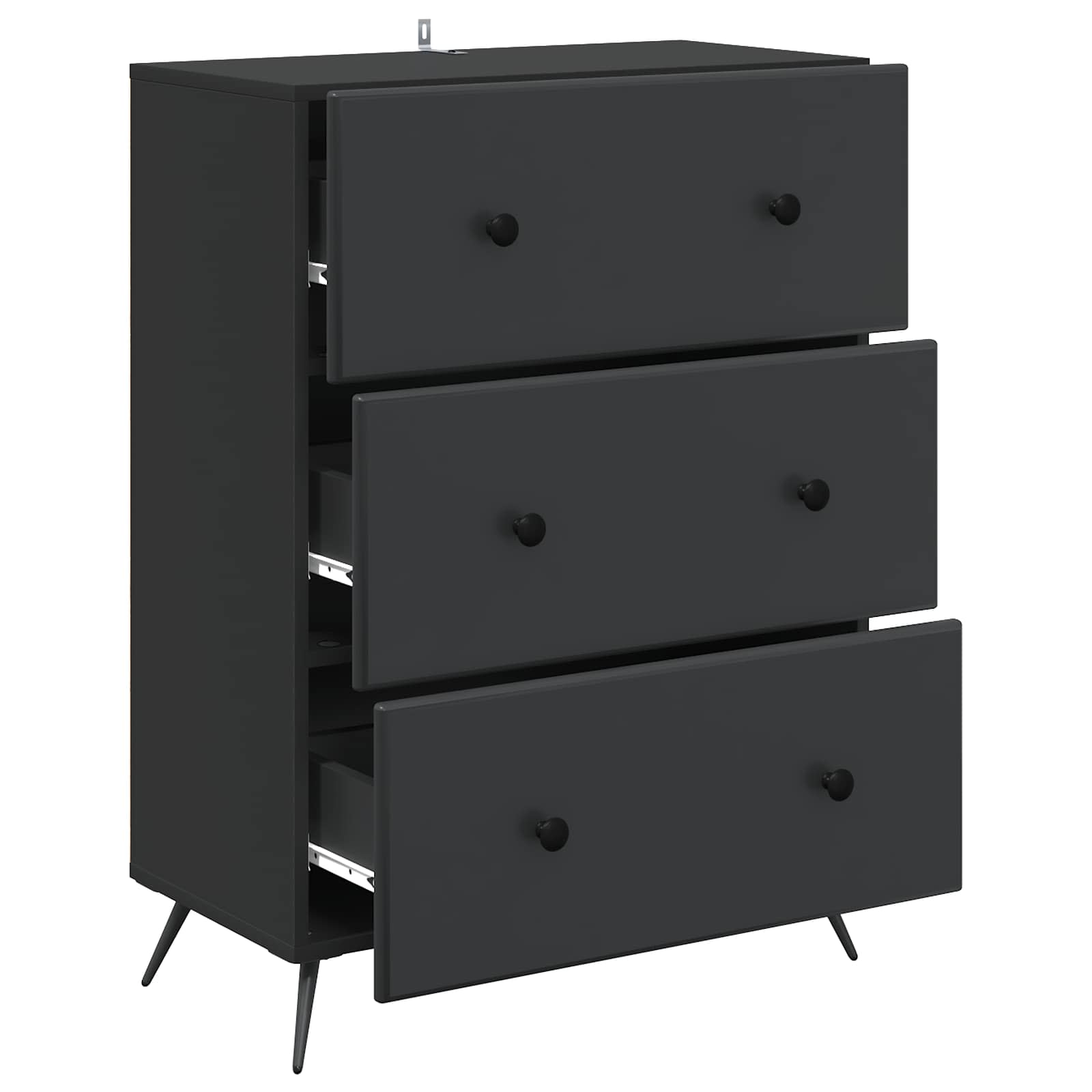 Armoire à tiroirs Noir 66 x 34,5 x 90 cm Bois d'ingénierie - XIOS