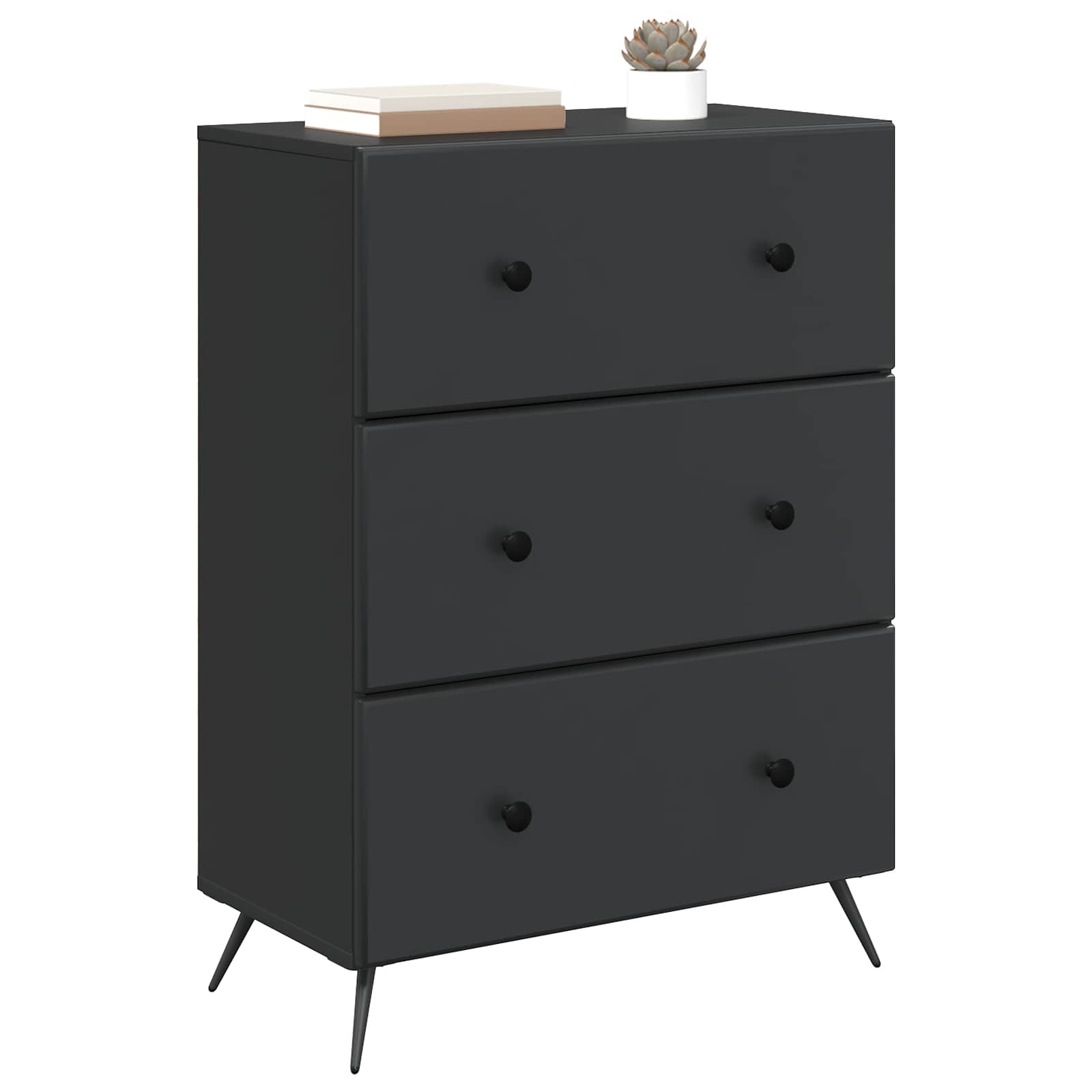 Armoire à tiroirs Noir 66 x 34,5 x 90 cm Bois d'ingénierie - XIOS