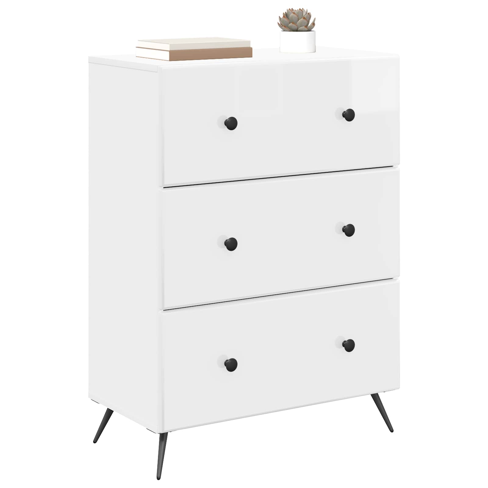 Armoire à tiroirs Blanc brillant 66 x 34,5 x 90 cm - XIOS