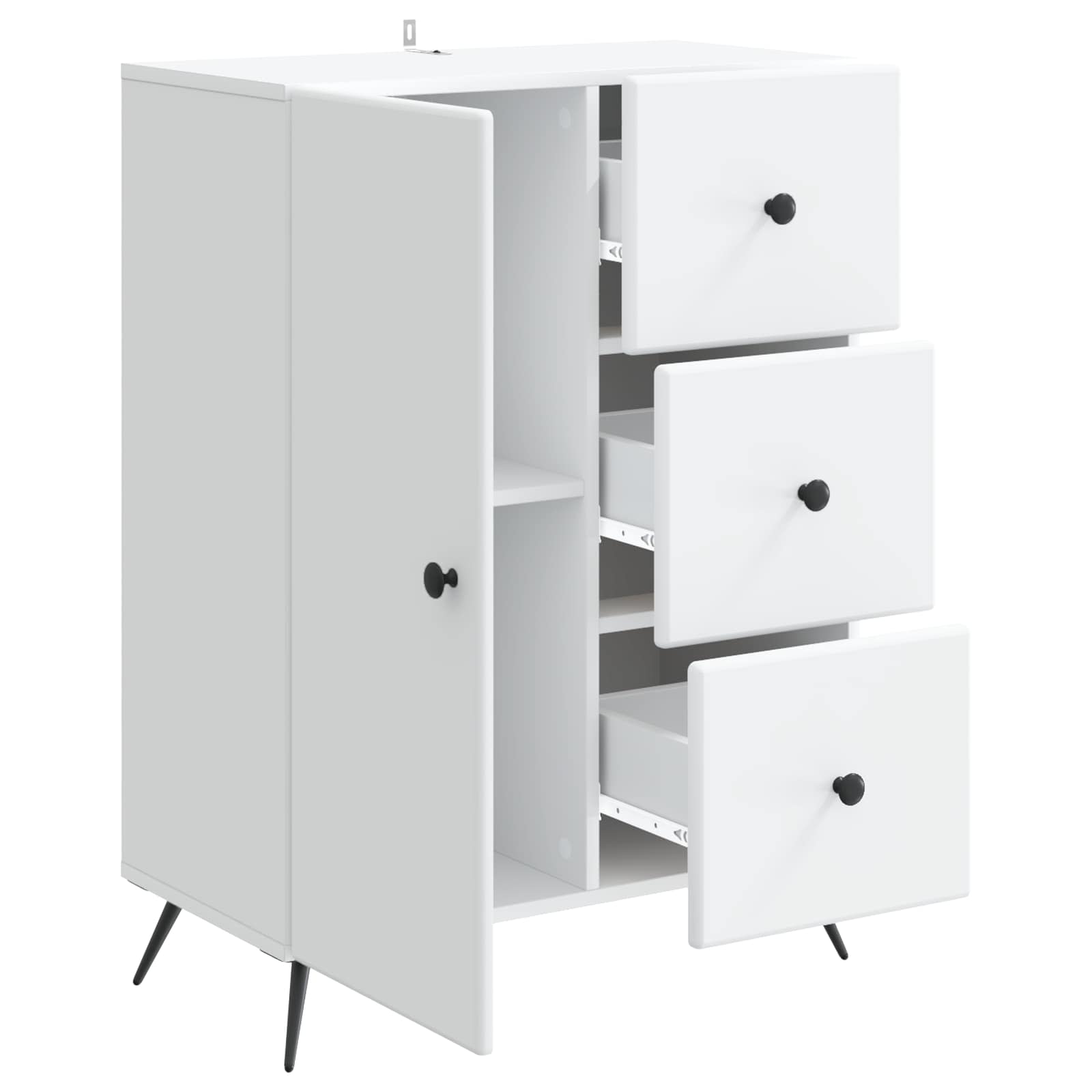 Buffet avec tiroir Blanc 66 x 34,5 x 90 cm Bois d'ingénierie - XIOS