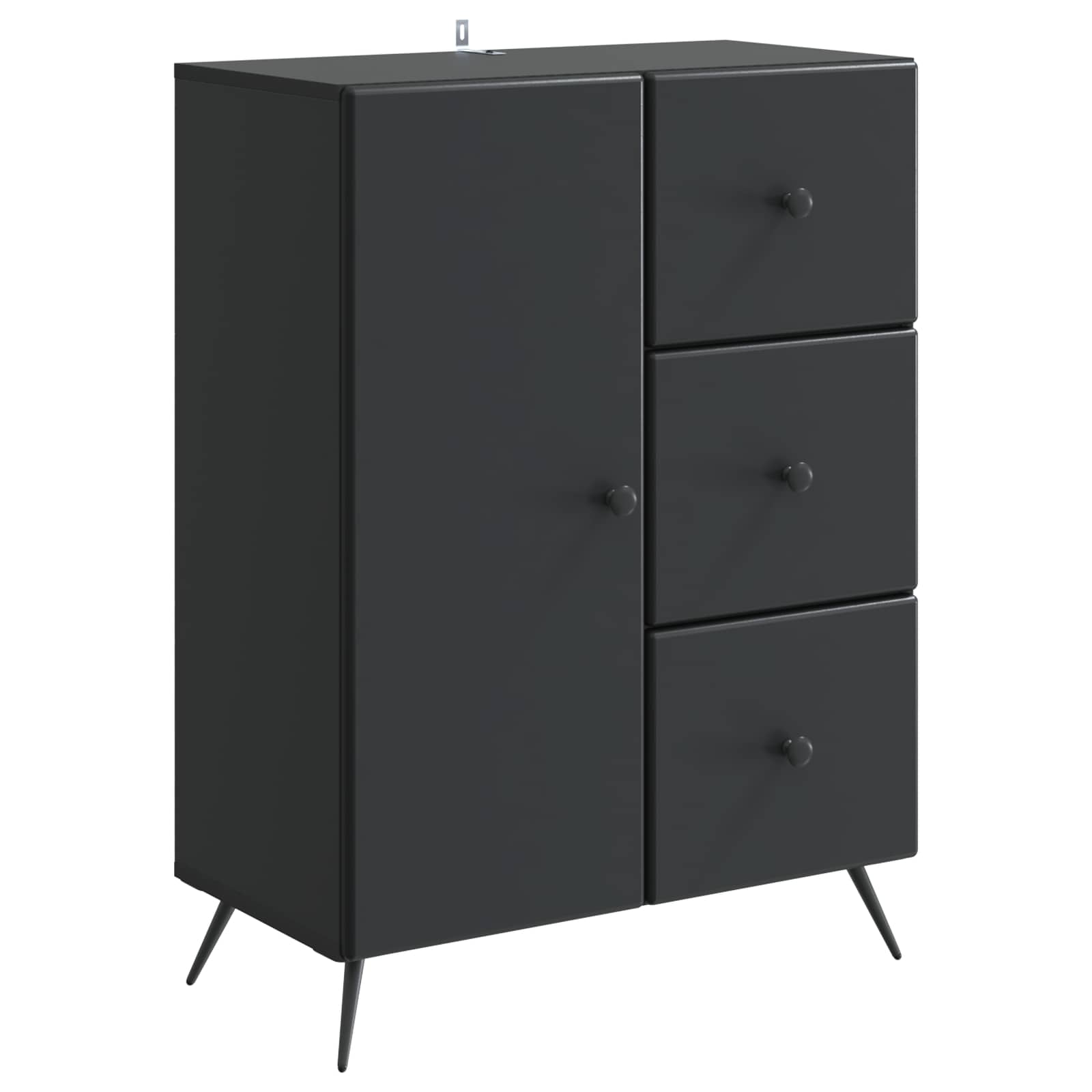 Buffet avec tiroir Noir 66 x 34,5 x 90 cm Bois d'ingénierie - XIOS