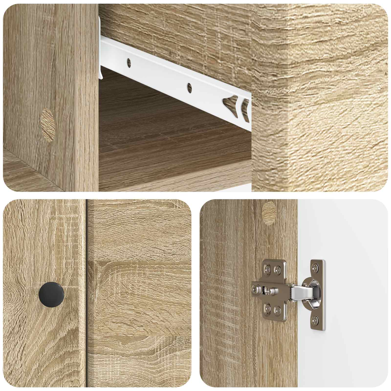 Buffet Chêne Sonoma 66 x 34,5 x 90 cm Bois d'ingénierie - XIOS