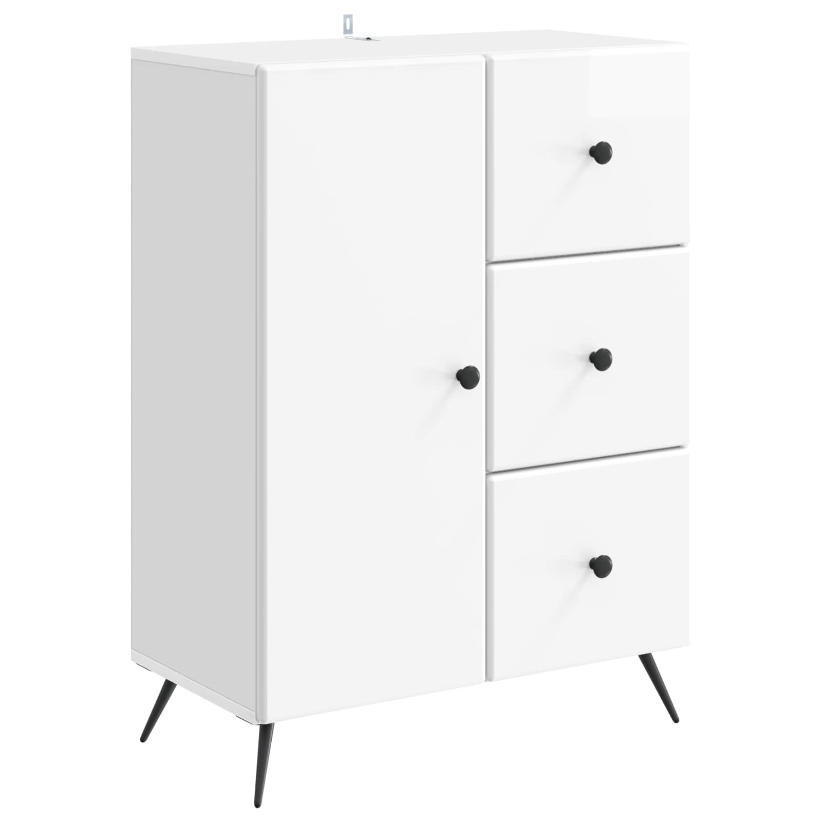 Buffet Blanc brillant 66 x 34,5 x 90 cm Bois d'ingénierie - XIOS
