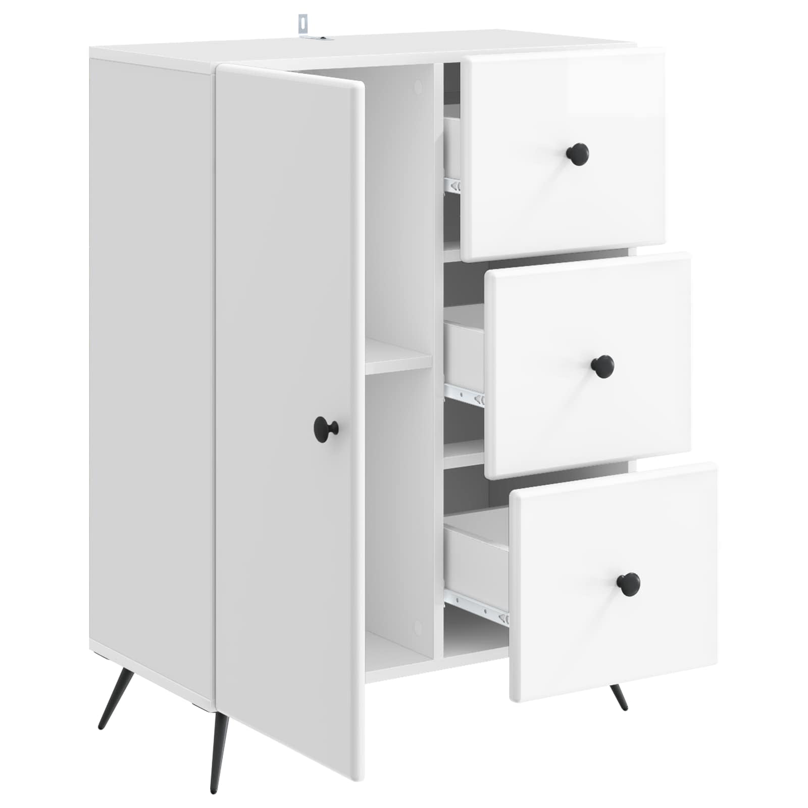 Buffet Blanc brillant 66 x 34,5 x 90 cm Bois d'ingénierie - XIOS
