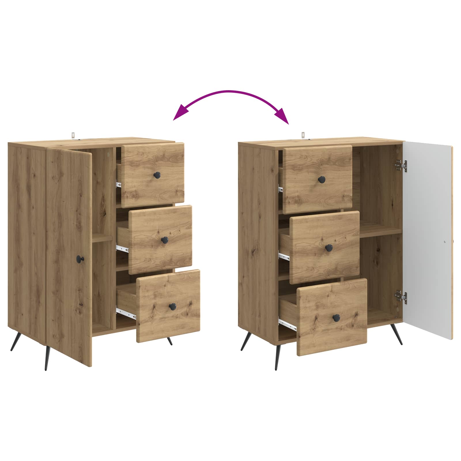 Buffet Chêne artisanal 66 x 34,5 x 90 cm Bois d'ingénierie - XIOS