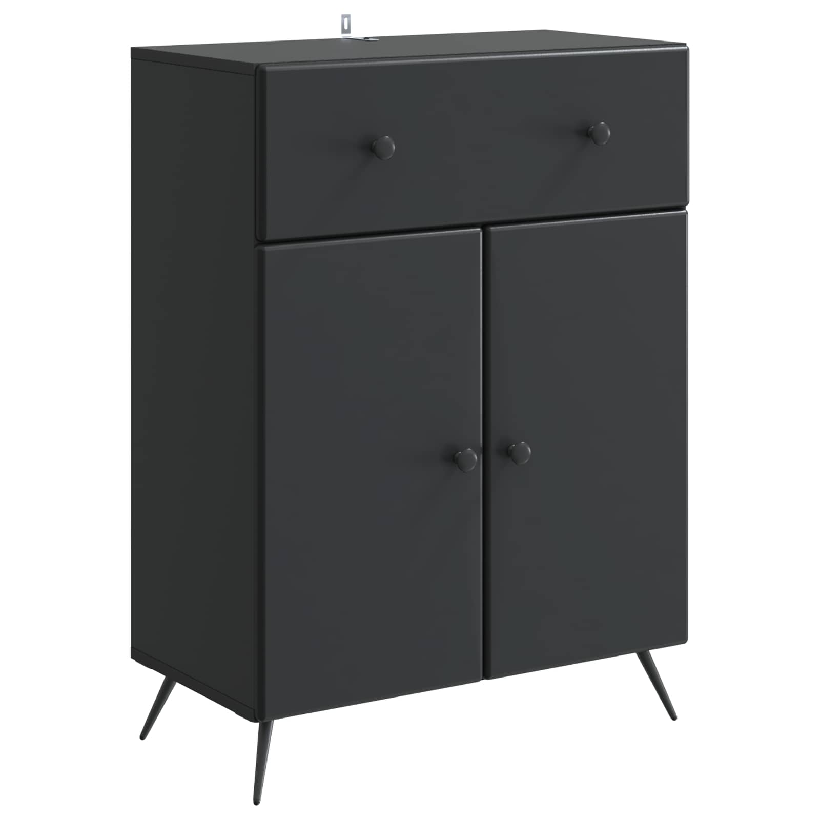Buffet avec tiroir Noir 66 x 34,5 x 90 cm Bois d'ingénierie - XIOS