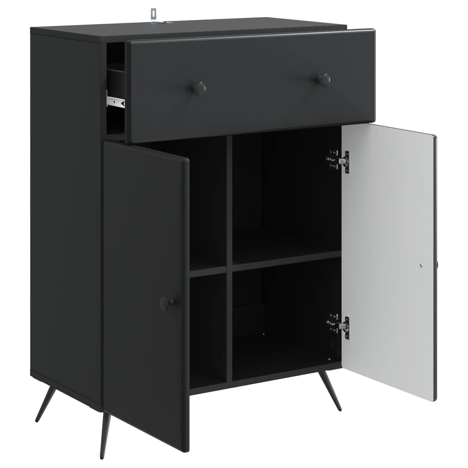 Buffet avec tiroir Noir 66 x 34,5 x 90 cm Bois d'ingénierie - XIOS