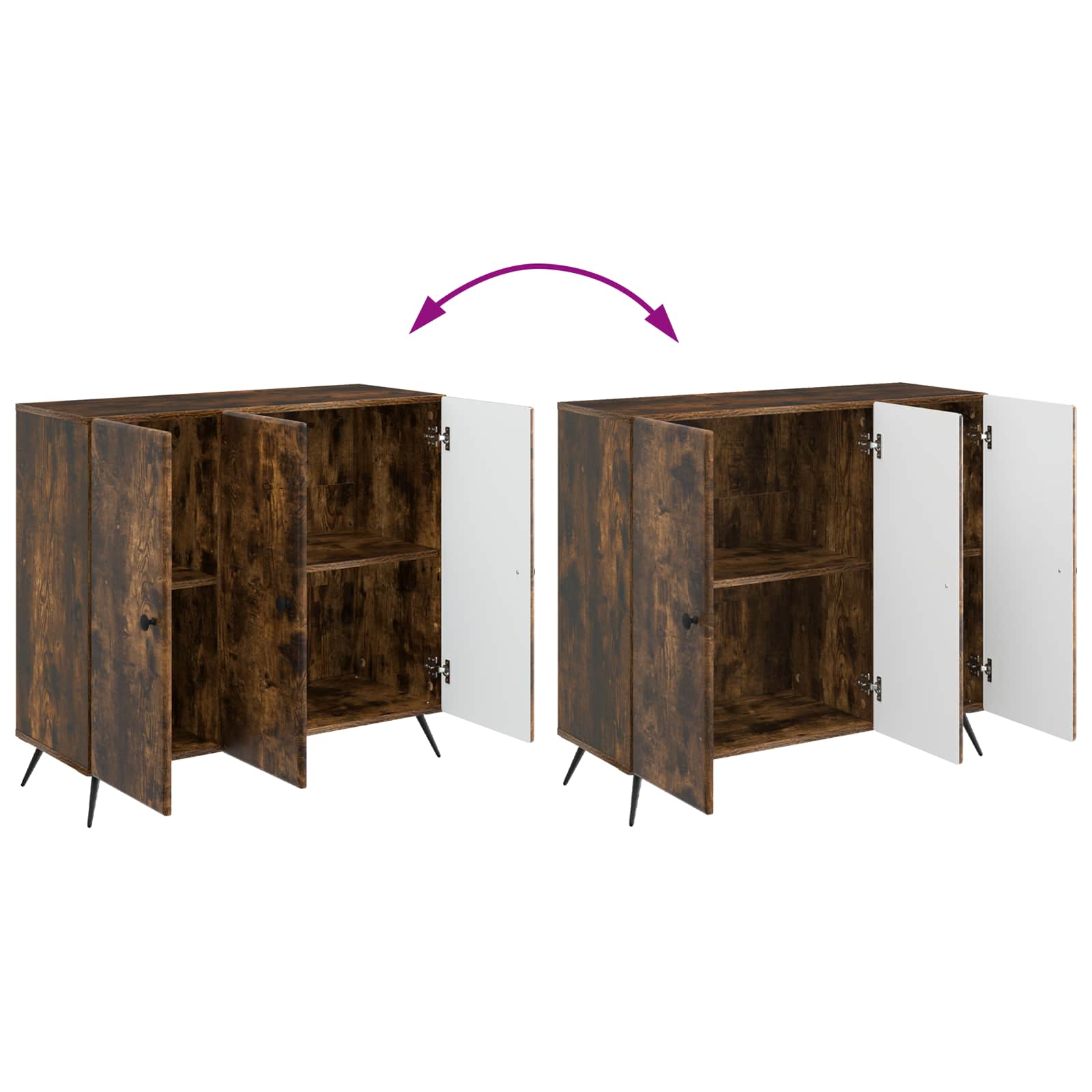 Buffet Chêne fumé 89 x 34,5 x 80 cm Bois d'ingénierie - XIOS