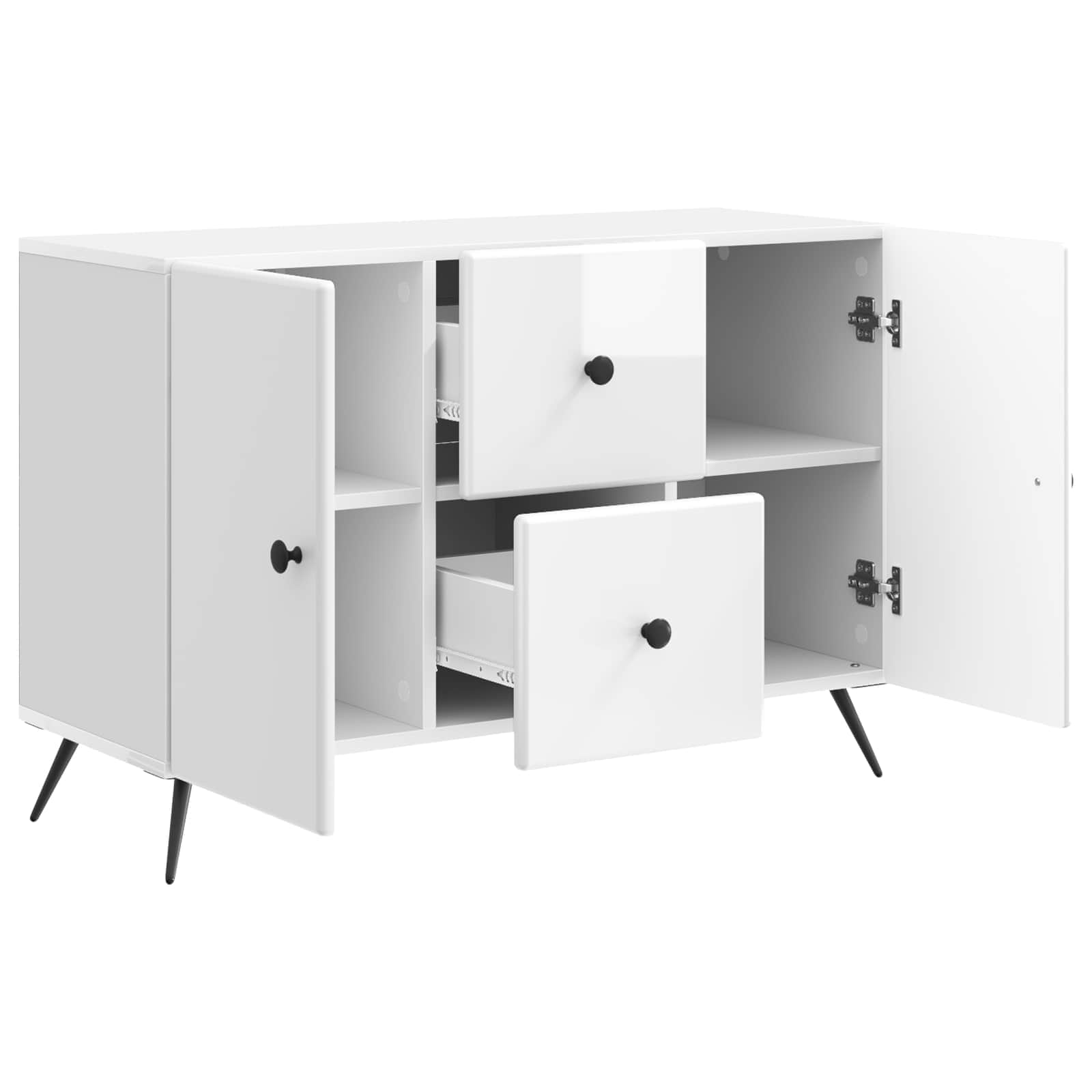 Buffet Blanc brillant 89 x 34,5 x 60 cm Bois d'ingénierie - XIOS