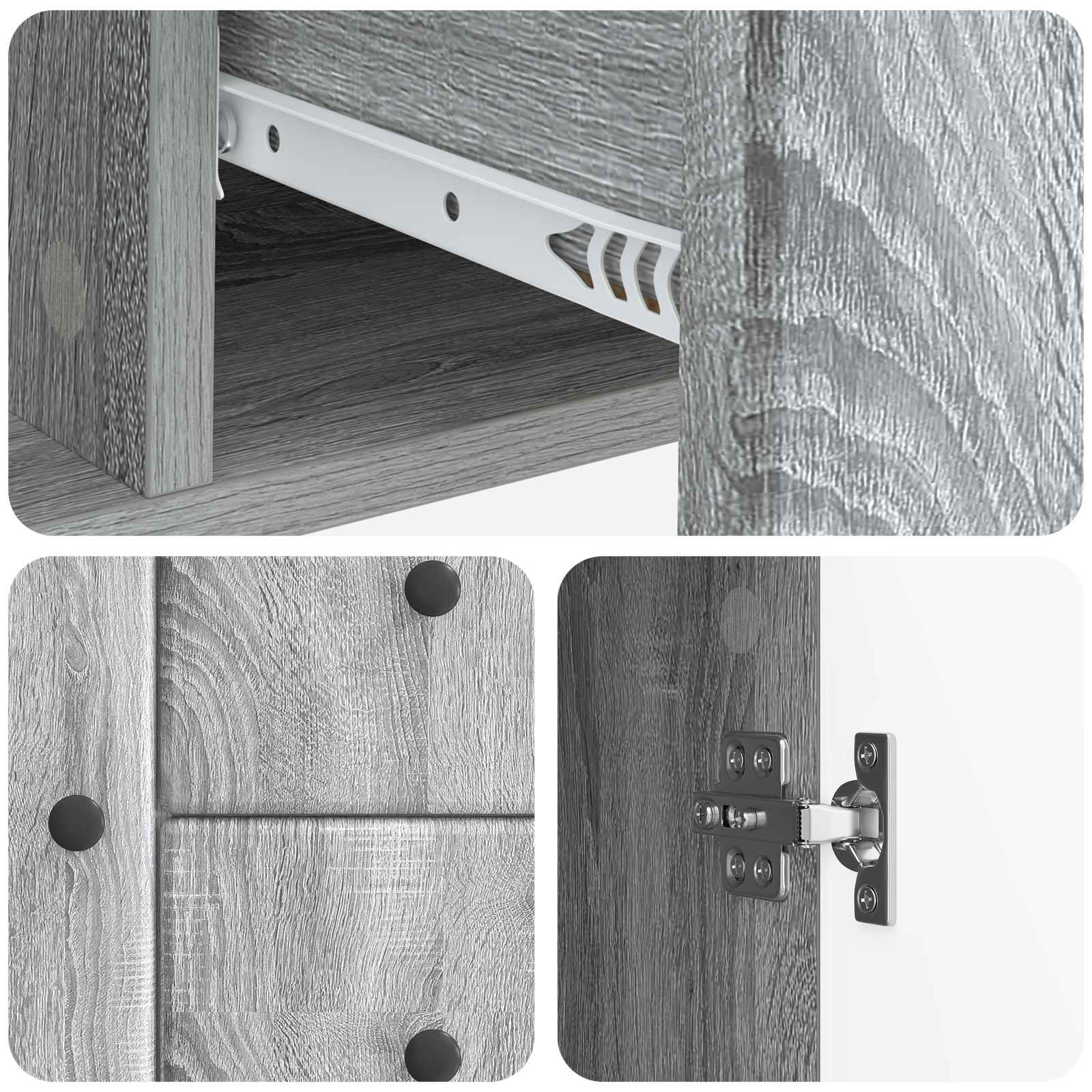 Buffet Sonoma gris 89 x 34,5 x 60 cm Bois d'ingénierie - XIOS