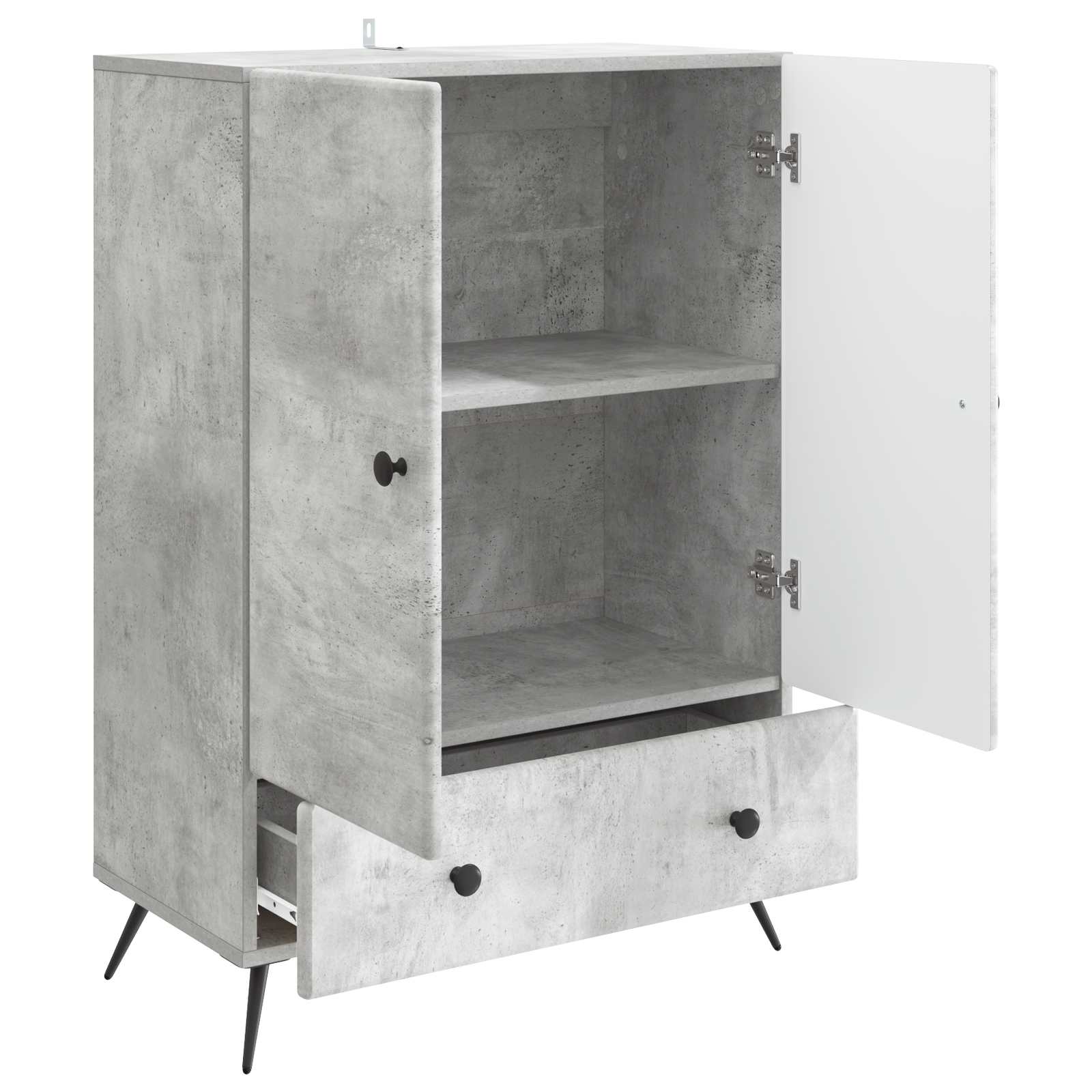 Buffet Gris béton 66 x 34,5 x 95 cm Bois d'ingénierie - XIOS