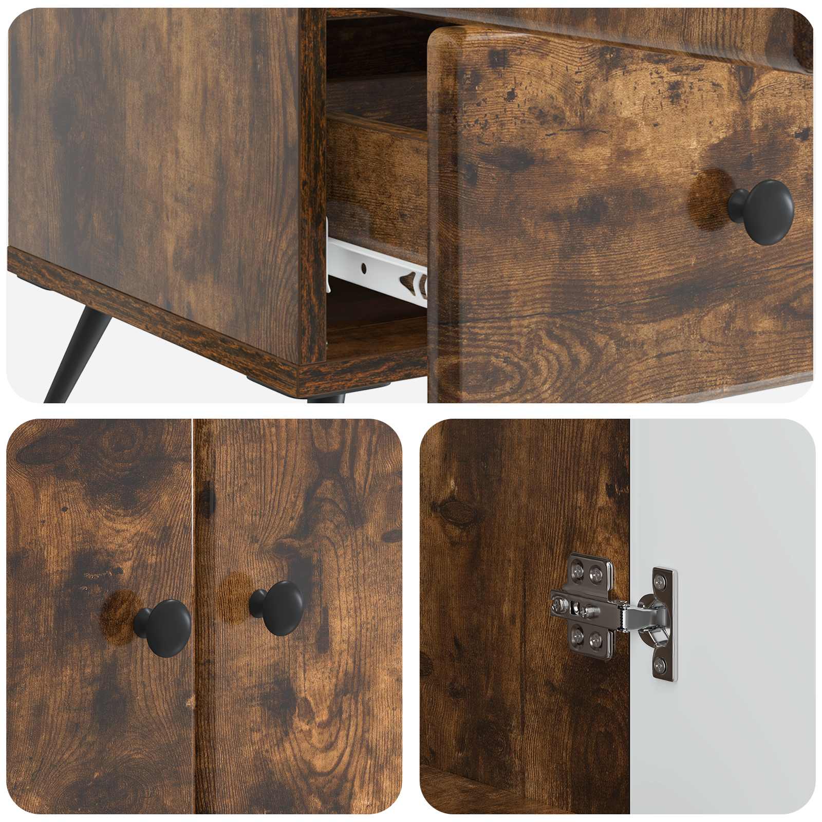 Buffet Chêne fumé 66 x 34,5 x 95 cm Bois d'ingénierie - XIOS