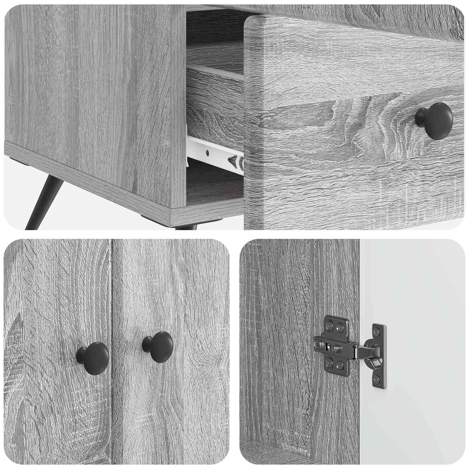 Buffet Sonoma gris 66 x 34,5 x 95 cm Bois d'ingénierie - XIOS