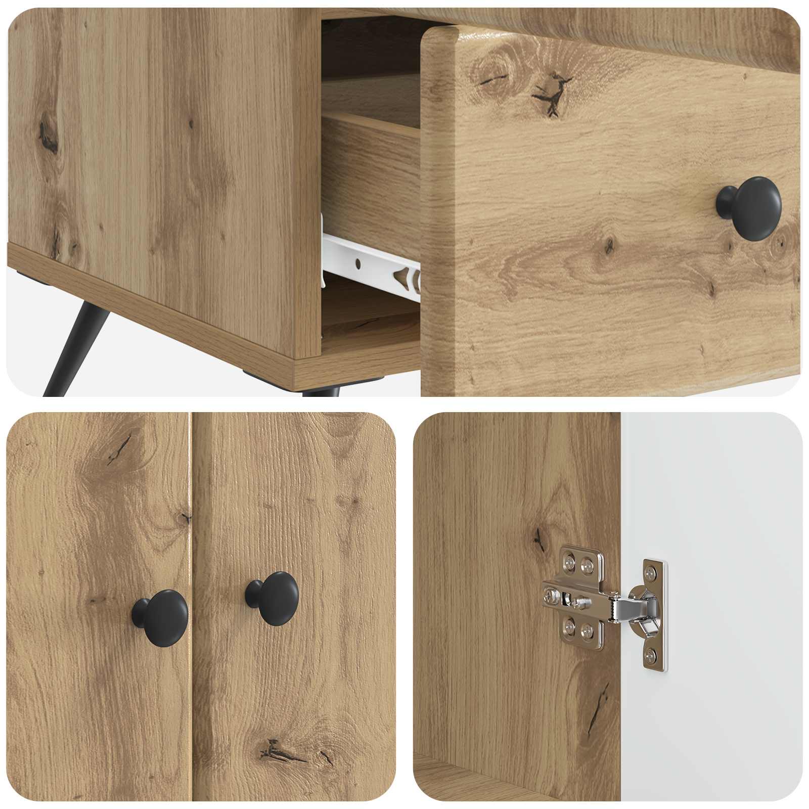 Buffet Chêne artisanal 66 x 34,5 x 95 cm Bois d'ingénierie - XIOS